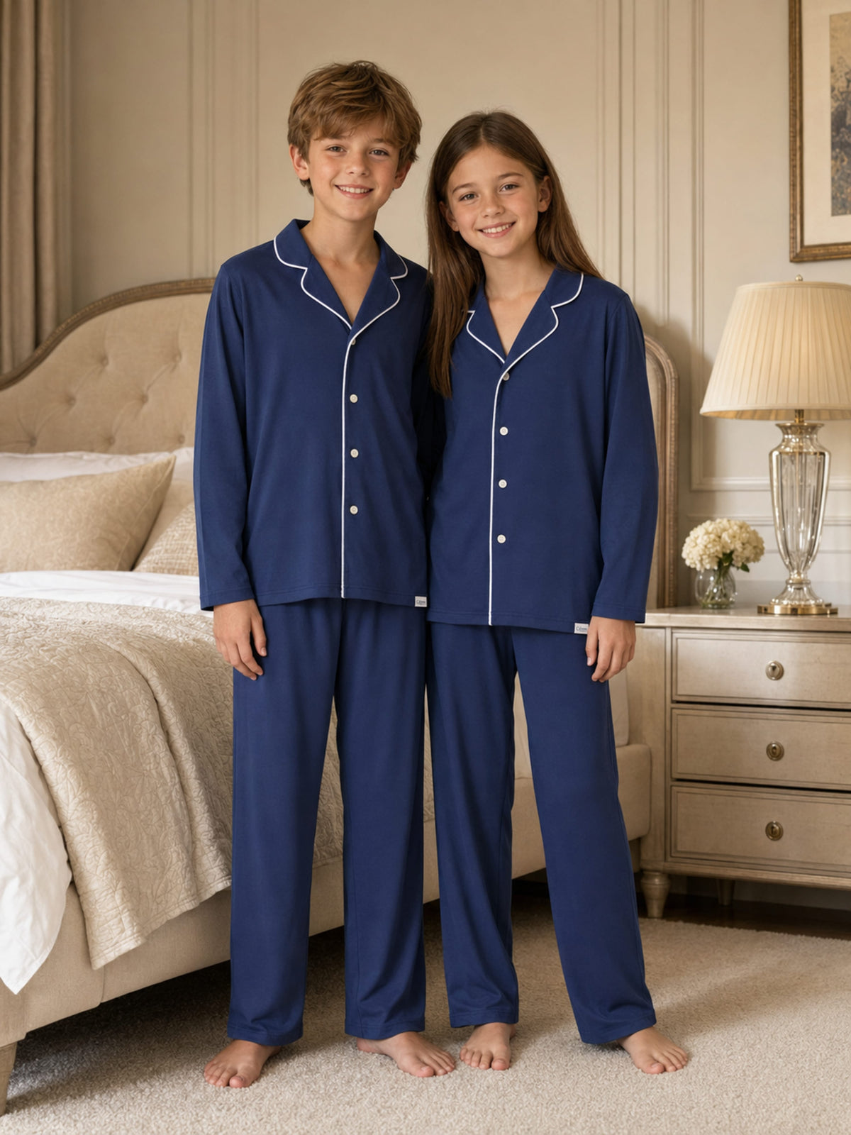 Calmm Kids Long Sleeve Nightwear in Navy