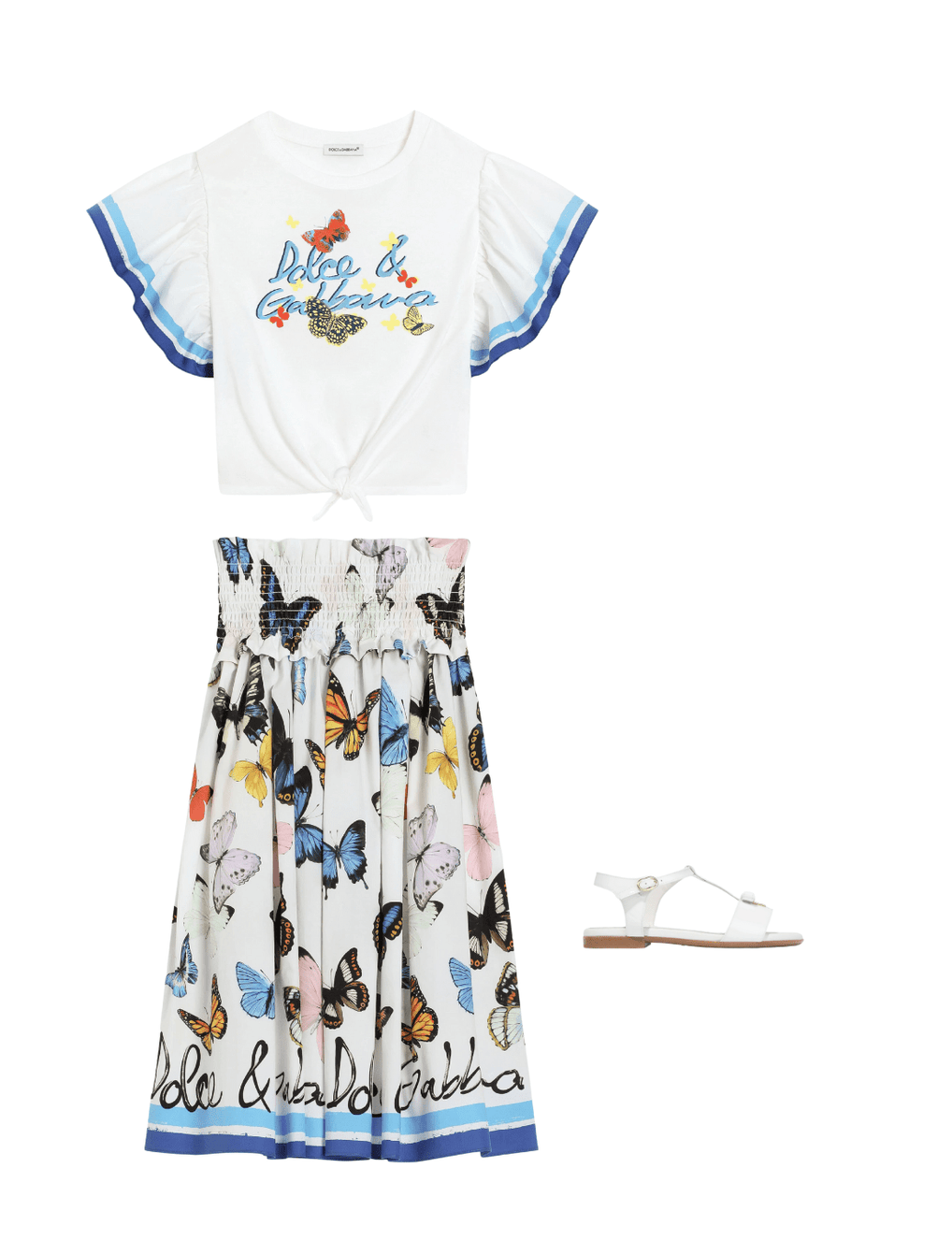 Mayoral Red Butterfly Print Skirt Set
