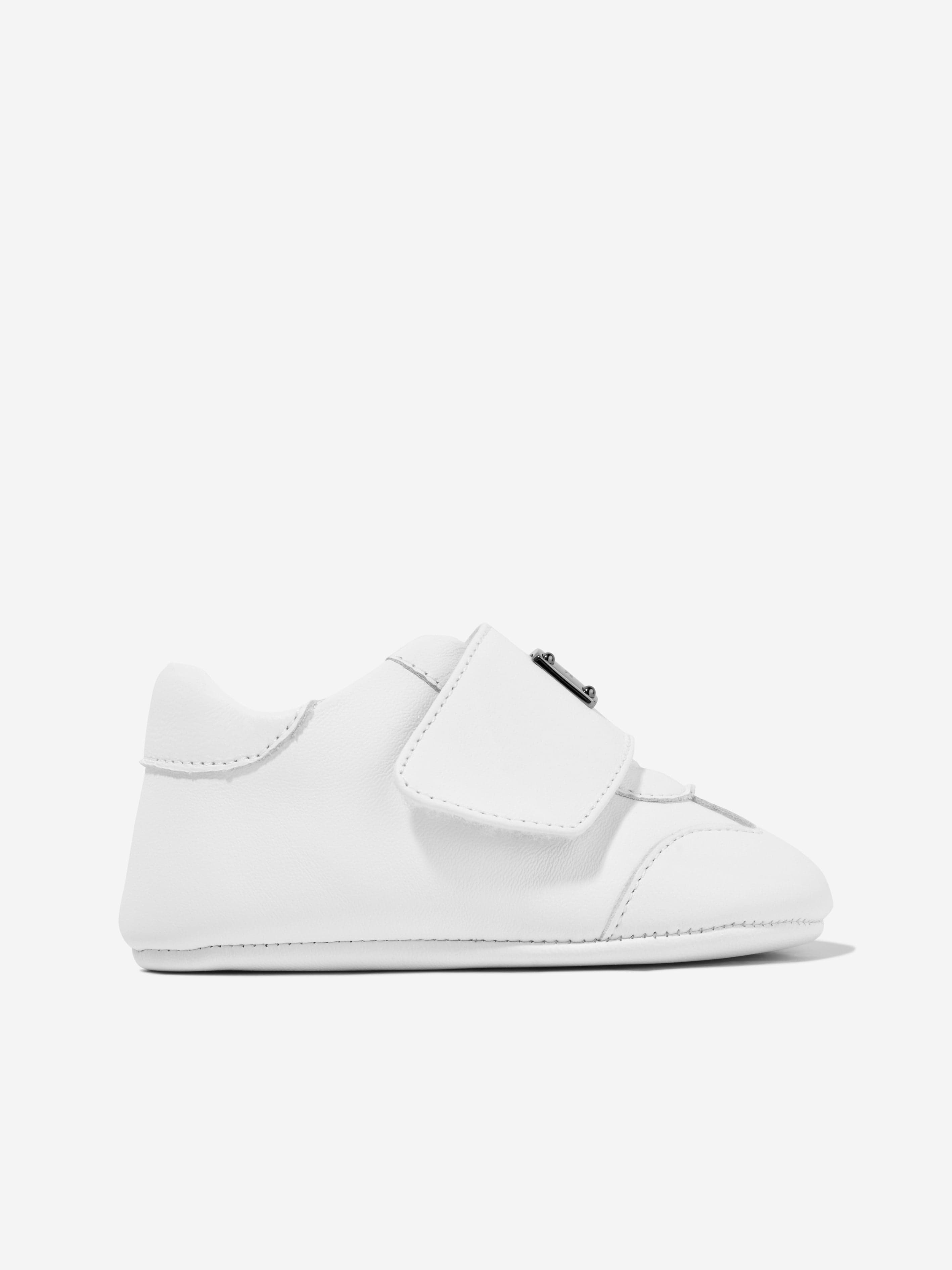 Dolce & Gabbana Baby Leather Pre-Walker Trainers in White