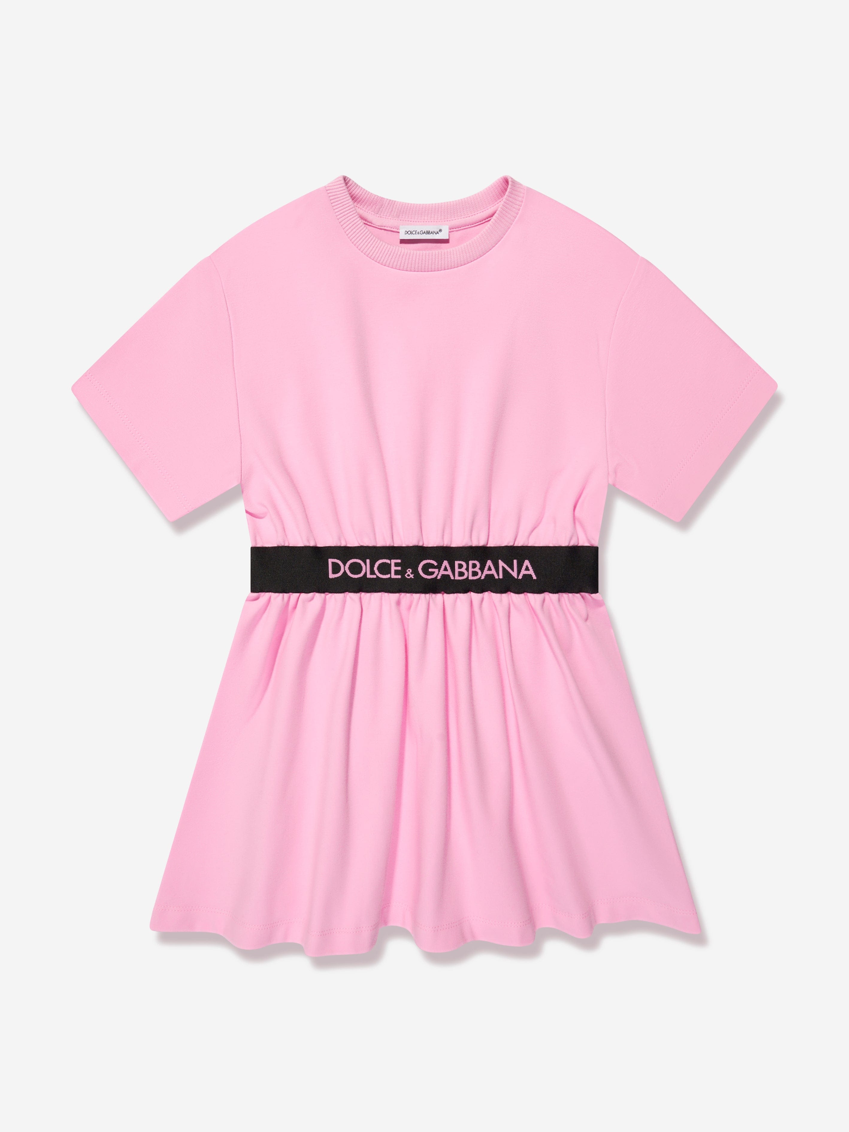 Dolce Gabbana Girls T Shirt Dress in Pink
