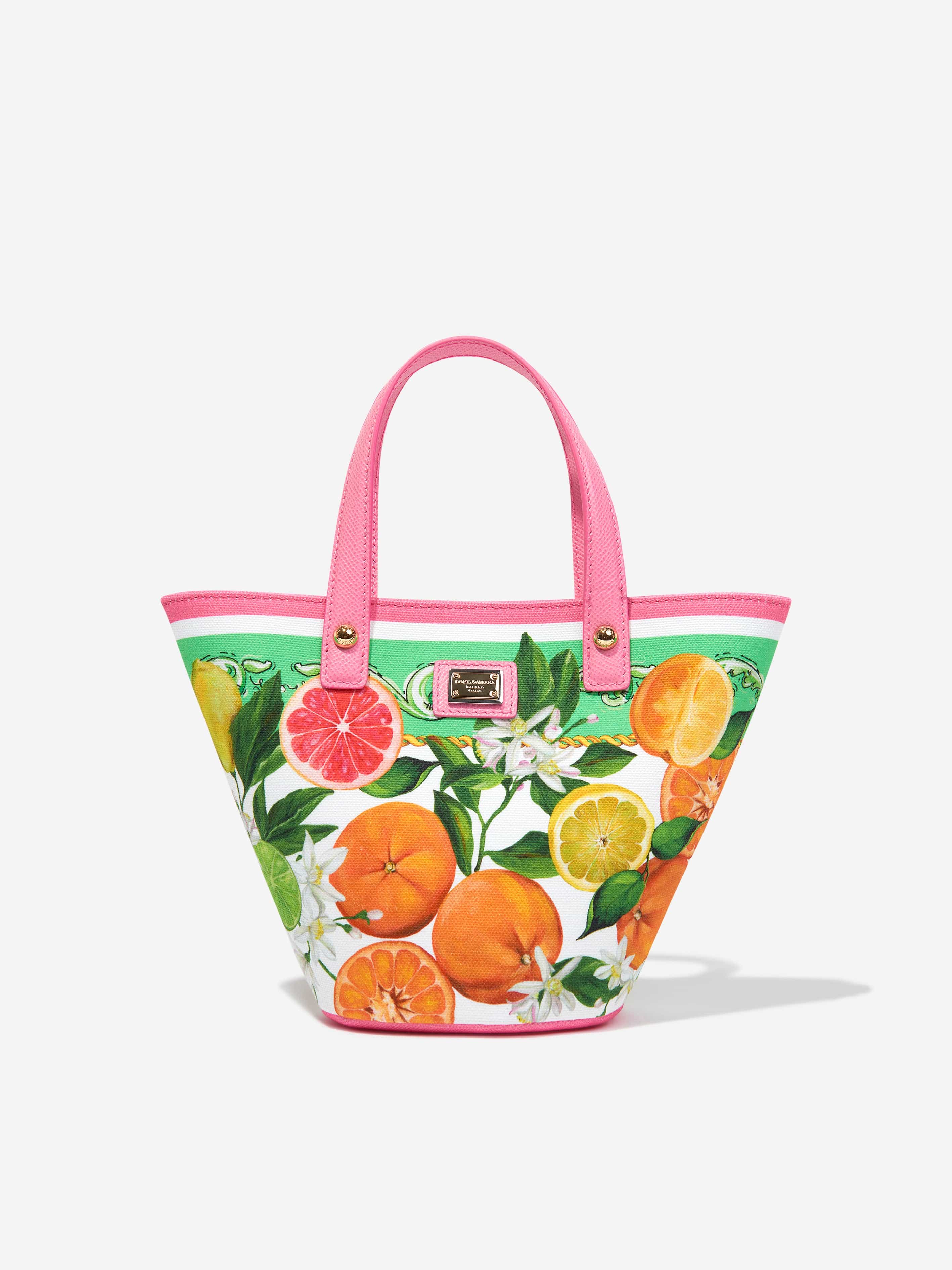 Dolce Gabbana Girls Fruit Print Tote Bag in Multicolour 25cm