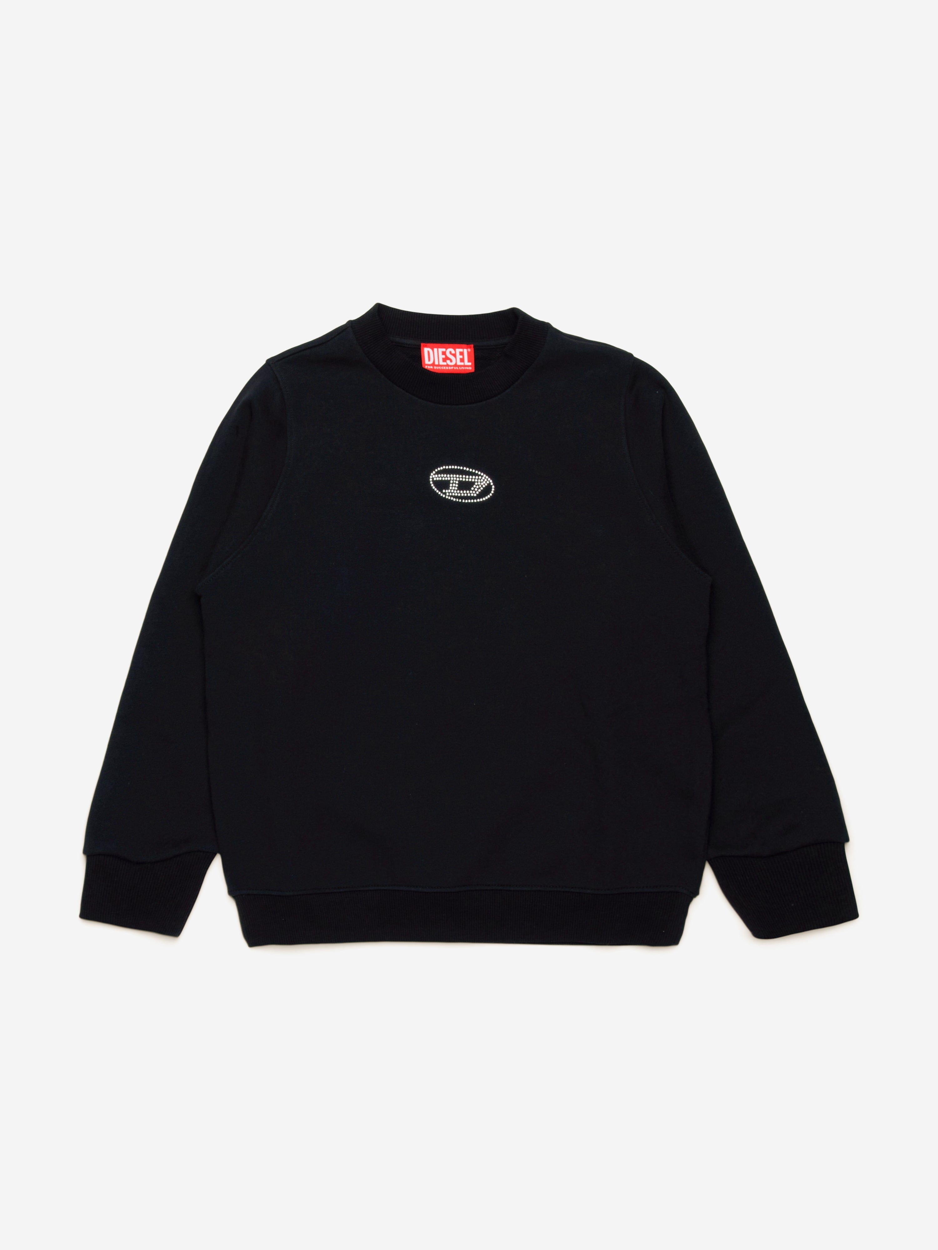 Diesel Girls Slemby Logo Sweatshirt in Black Childsplay Clothing