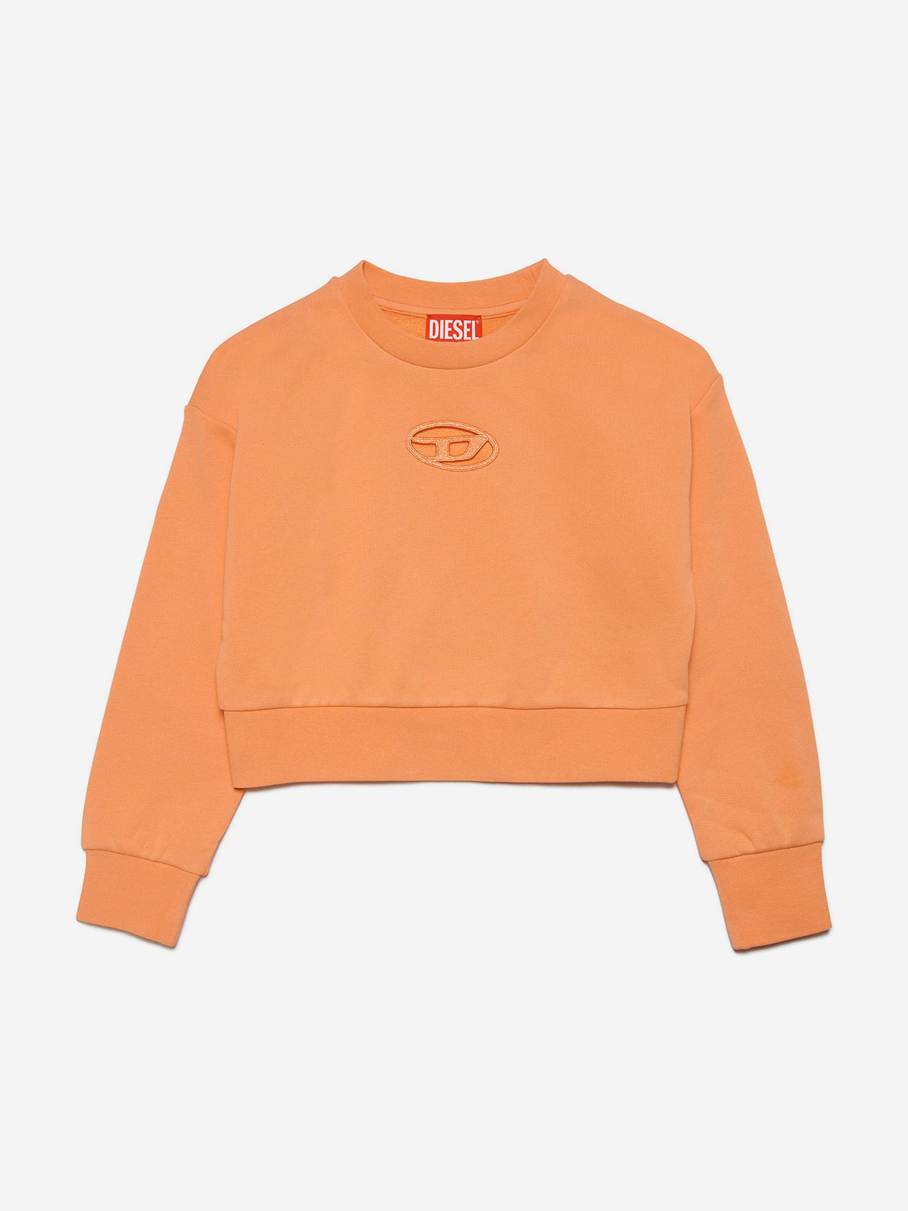 Diesel Girls Logo Sweatshirt in Orange Childsplay Clothing