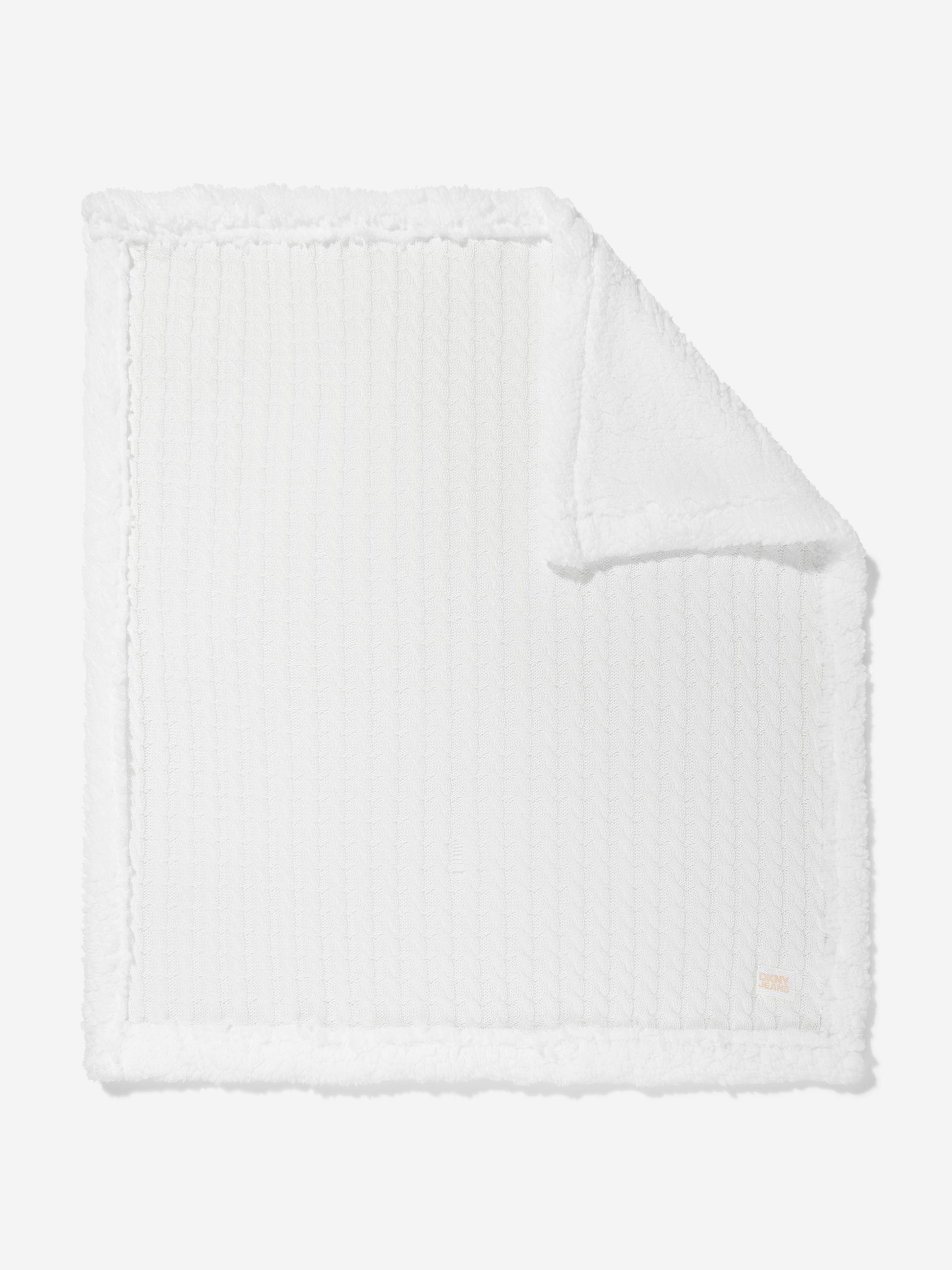 DKNY DKNY Baby Sherpa Fleece Blanket in White (90cm) Childsplay
