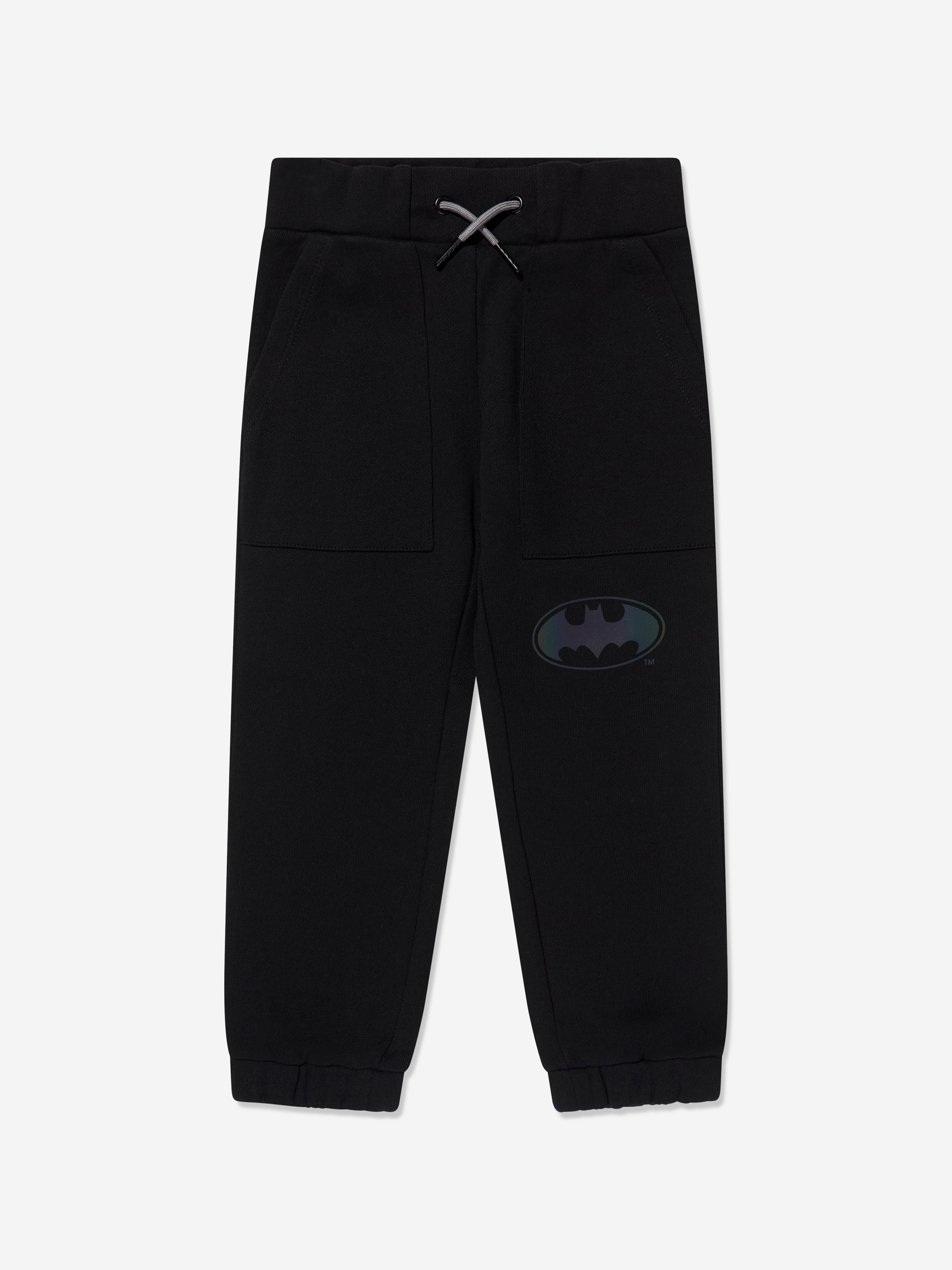 Kids Batman Logo Joggers in Black