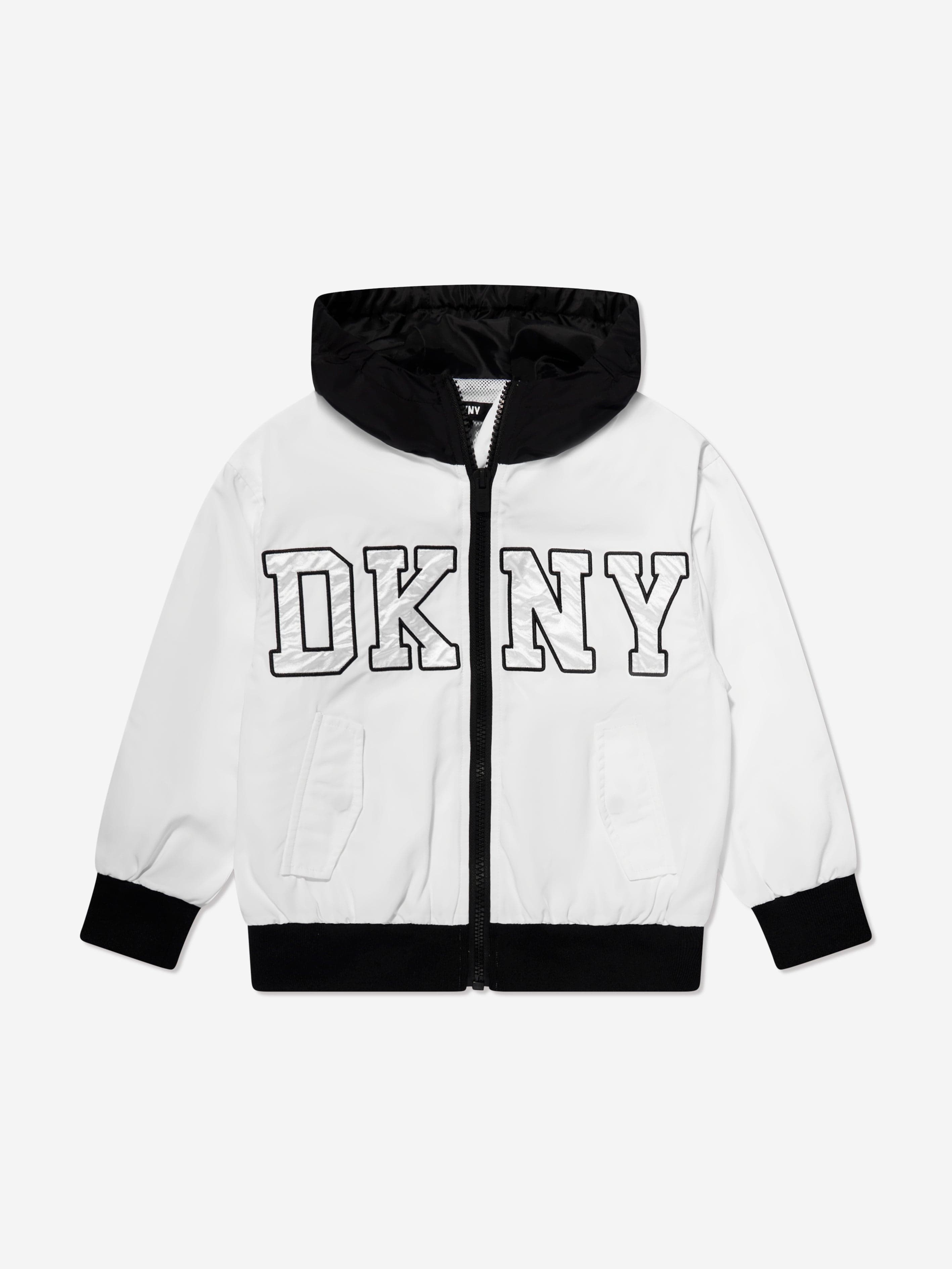 DKNY Kids Hooded Jacket in White Childsplay Clothing