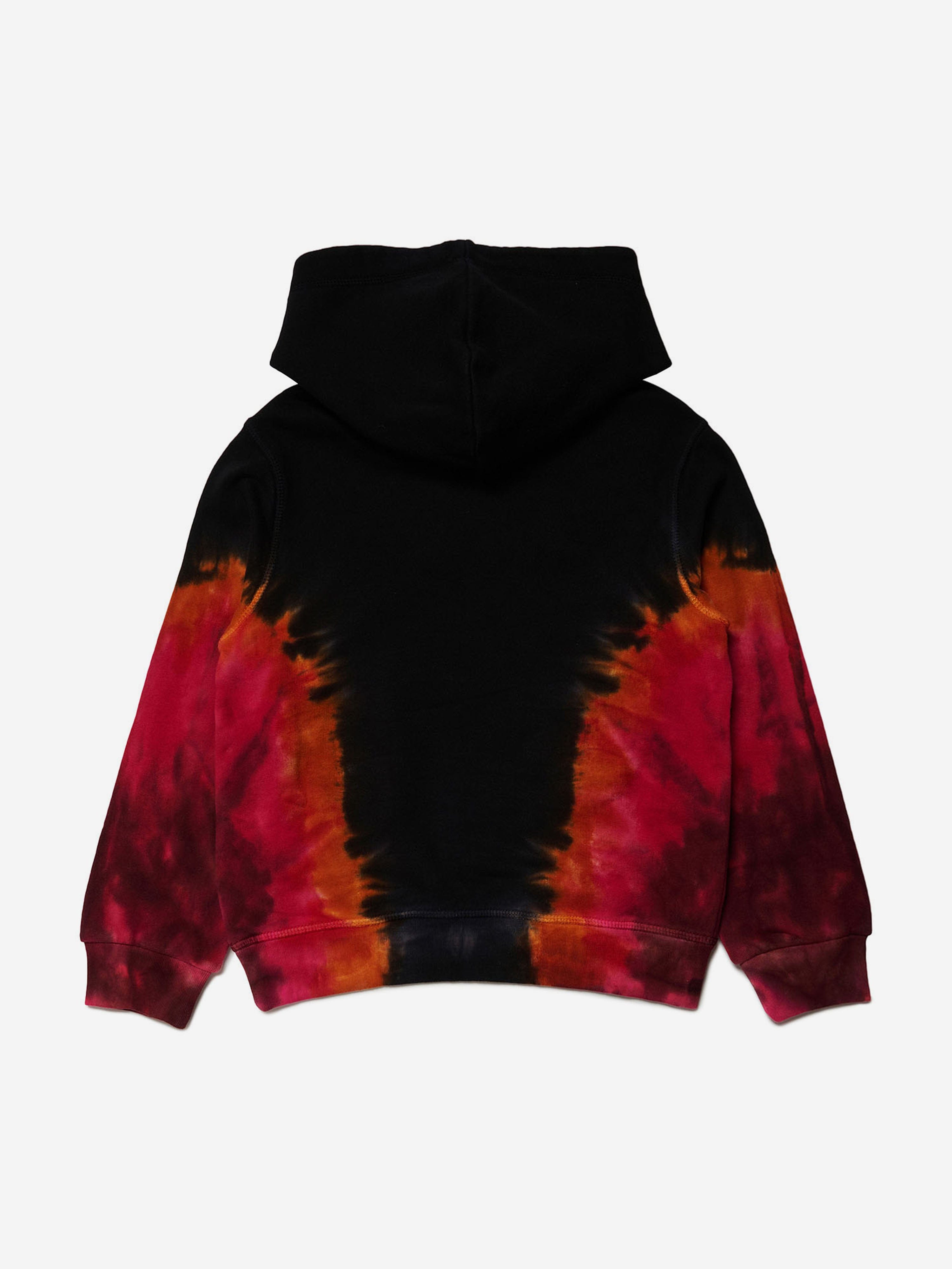 Dsquared2 Boys Tie Dye Logo Hoodie in Black Childsplay Clothing