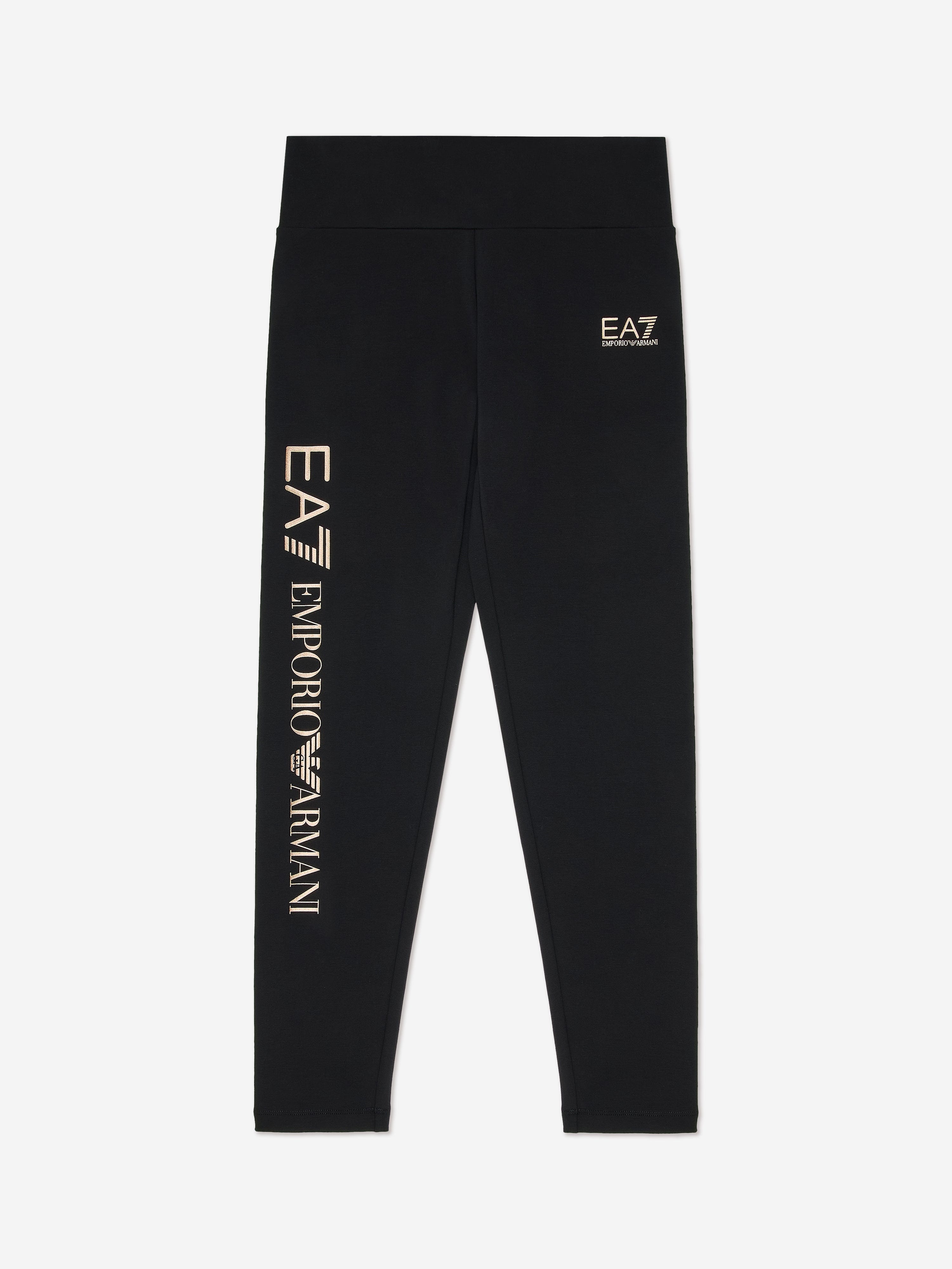 EA7 Emporio Armani Girls Logo Leggings in Black Childsplay Clothing