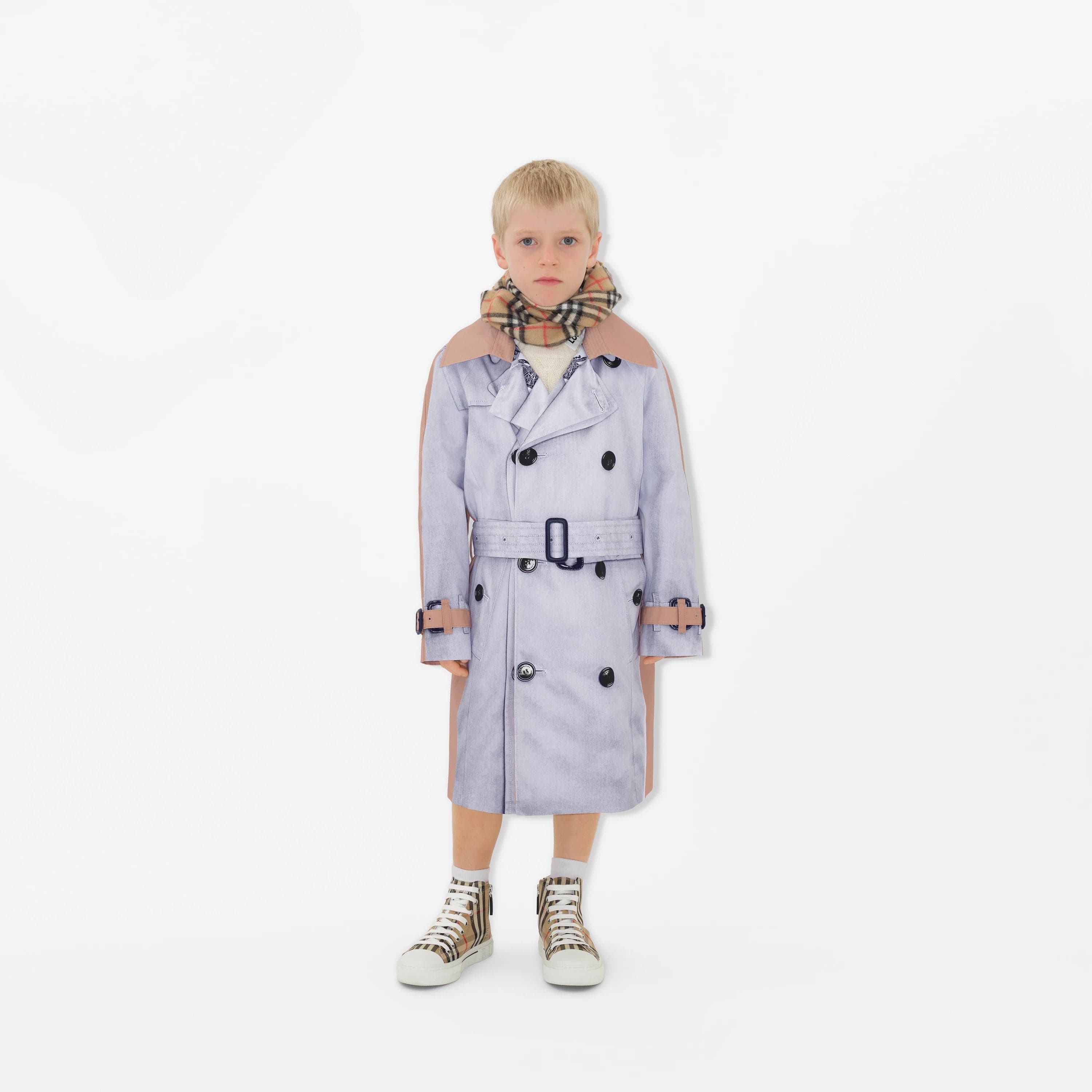 Burberry Kids Vintage Check Cashmere Scarf in Beige 127cm Childsplay Clothing