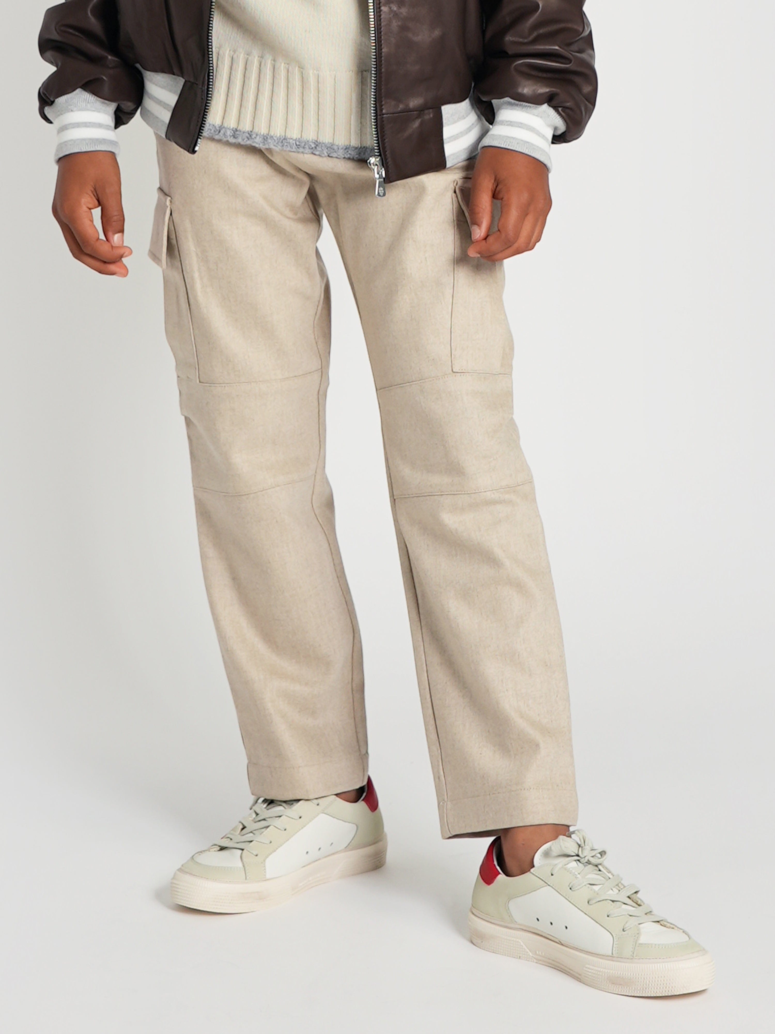 Eleventy Eleventy Boys Cargo Trousers in Beige Childsplay Clothing