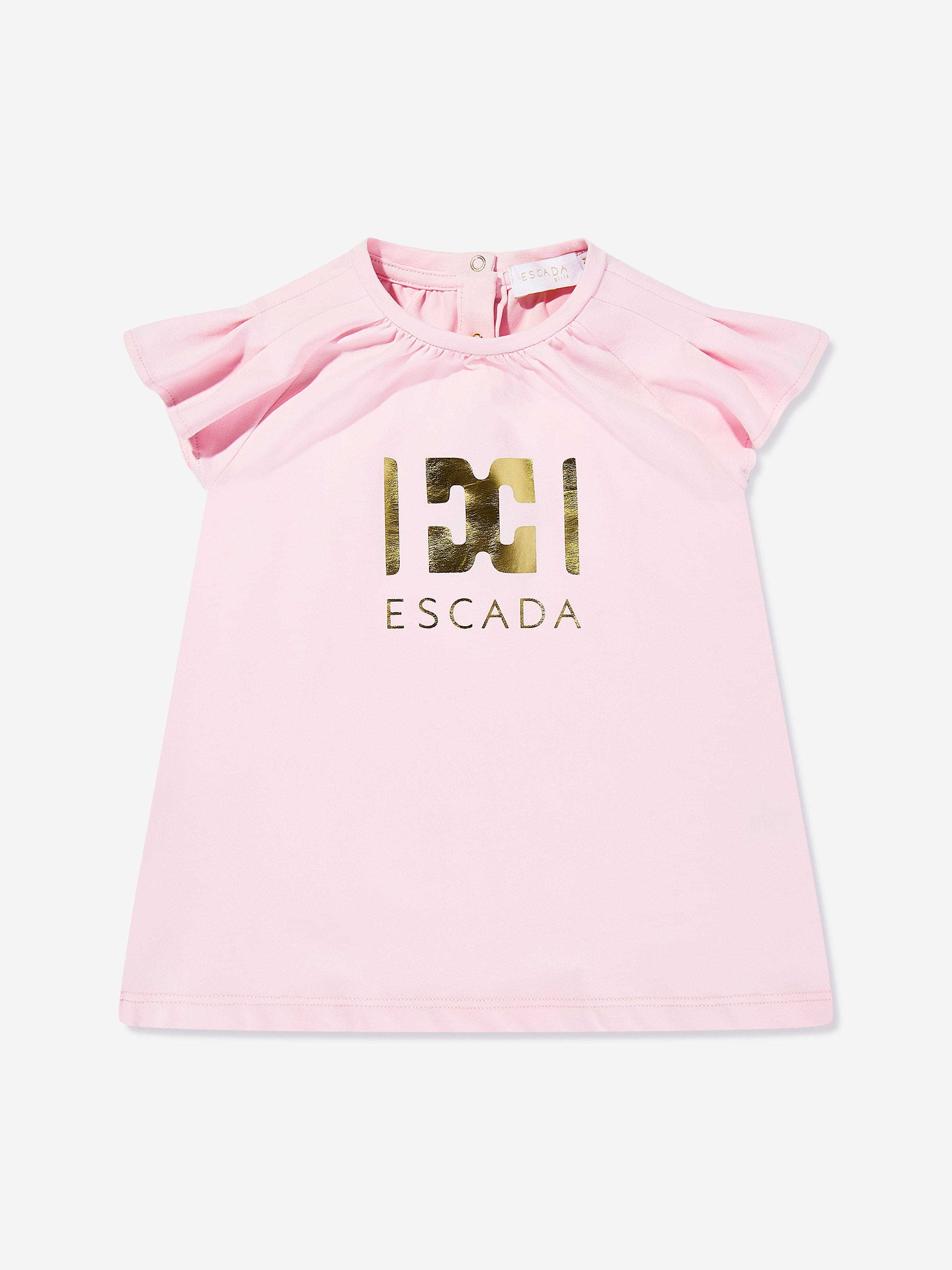 Escada Baby Girls Logo Print Dress in Pink
