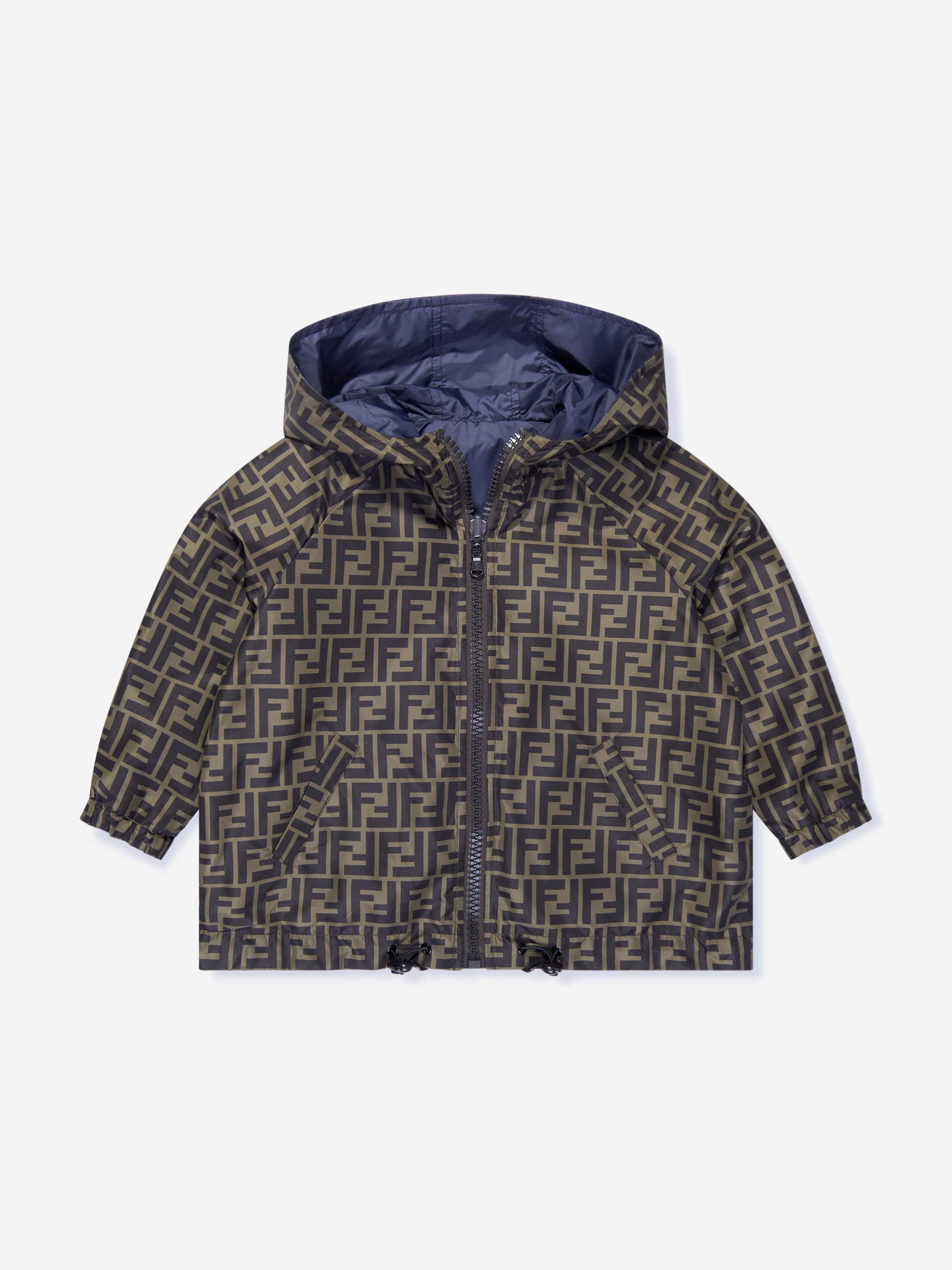Fendi Kids Reversible K Way Jacket in Blue Childsplay Clothing