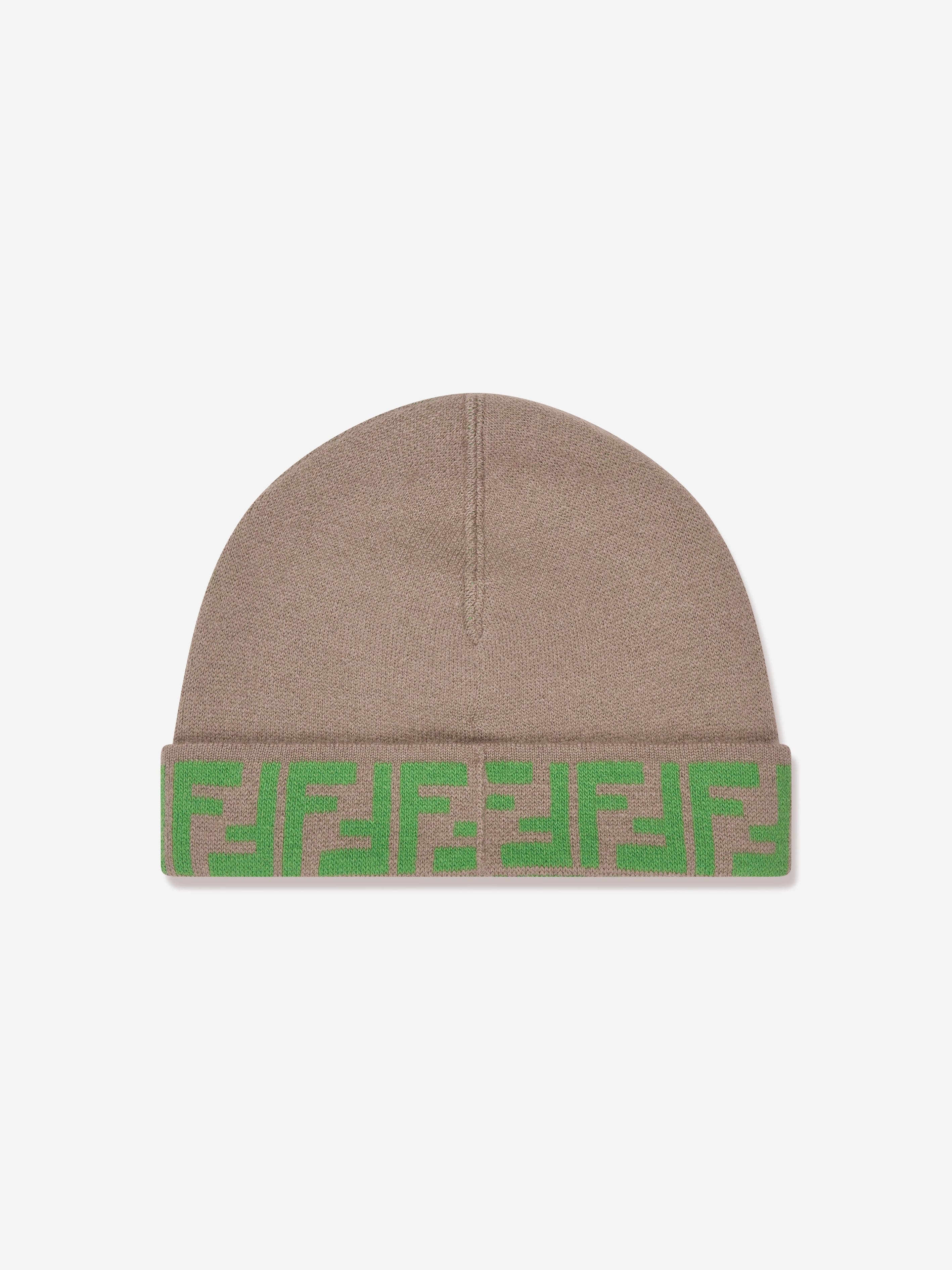 Kids FF Logo Reversible Beanie in Beige Childsplay Clothing