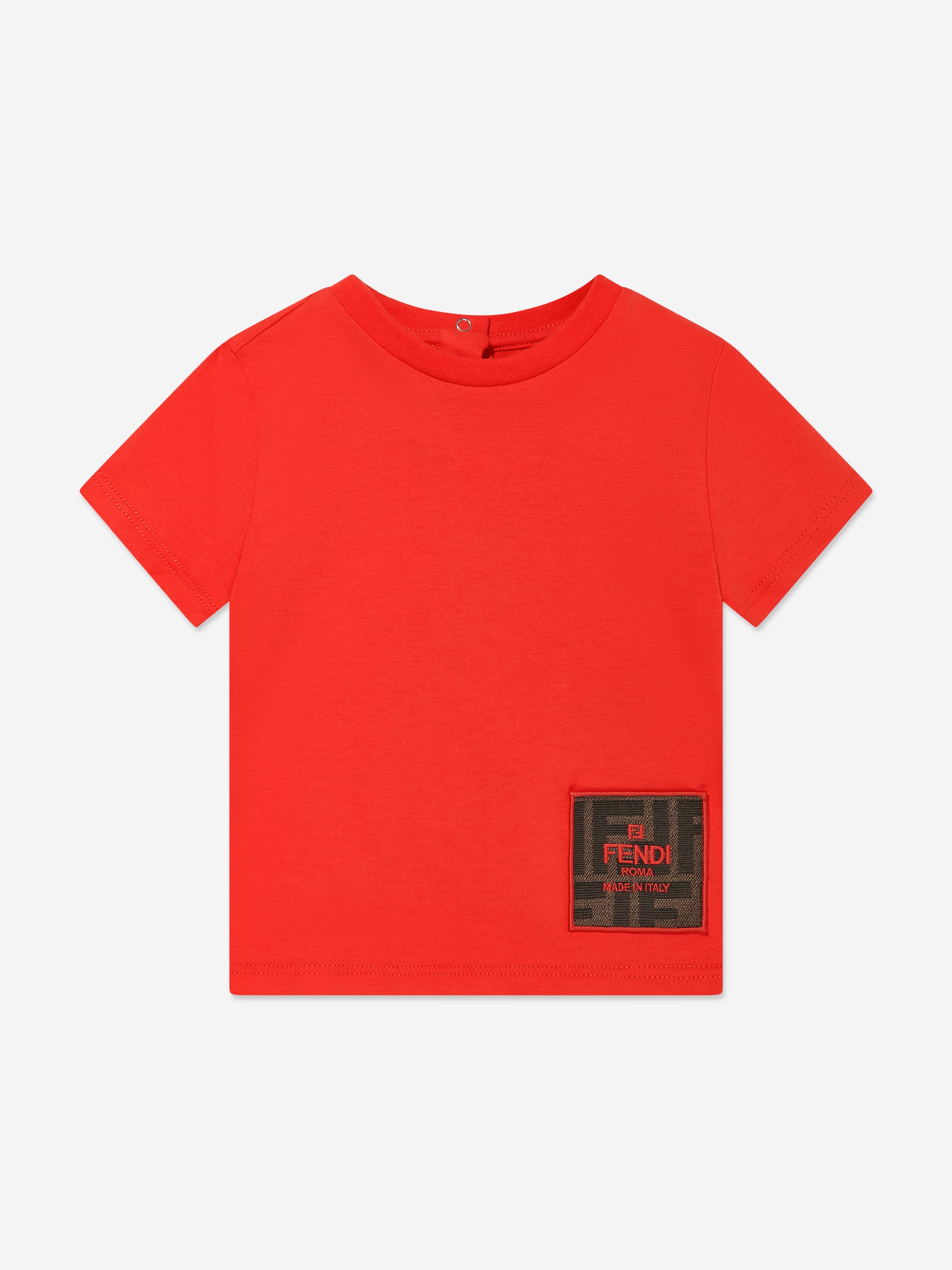 Fendi Baby Logo T Shirt in Red Childsplay Clothing