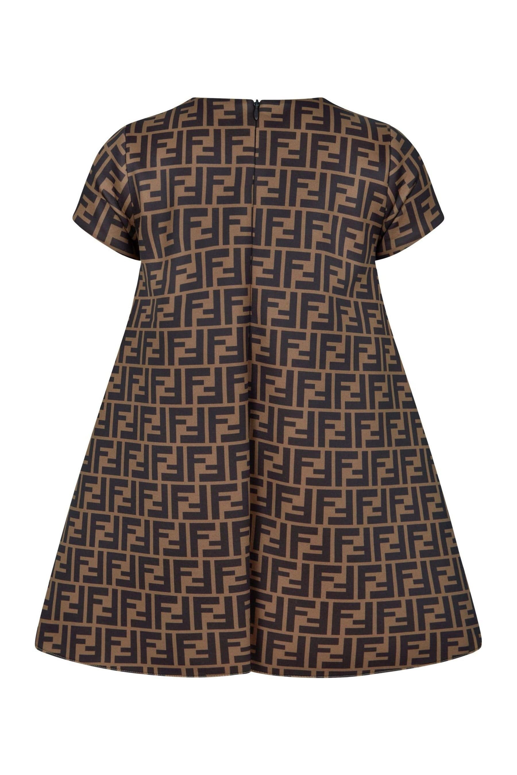 Fendi Kids Fendi Girls Neoprene FF Logo Bow Dress Childsplay