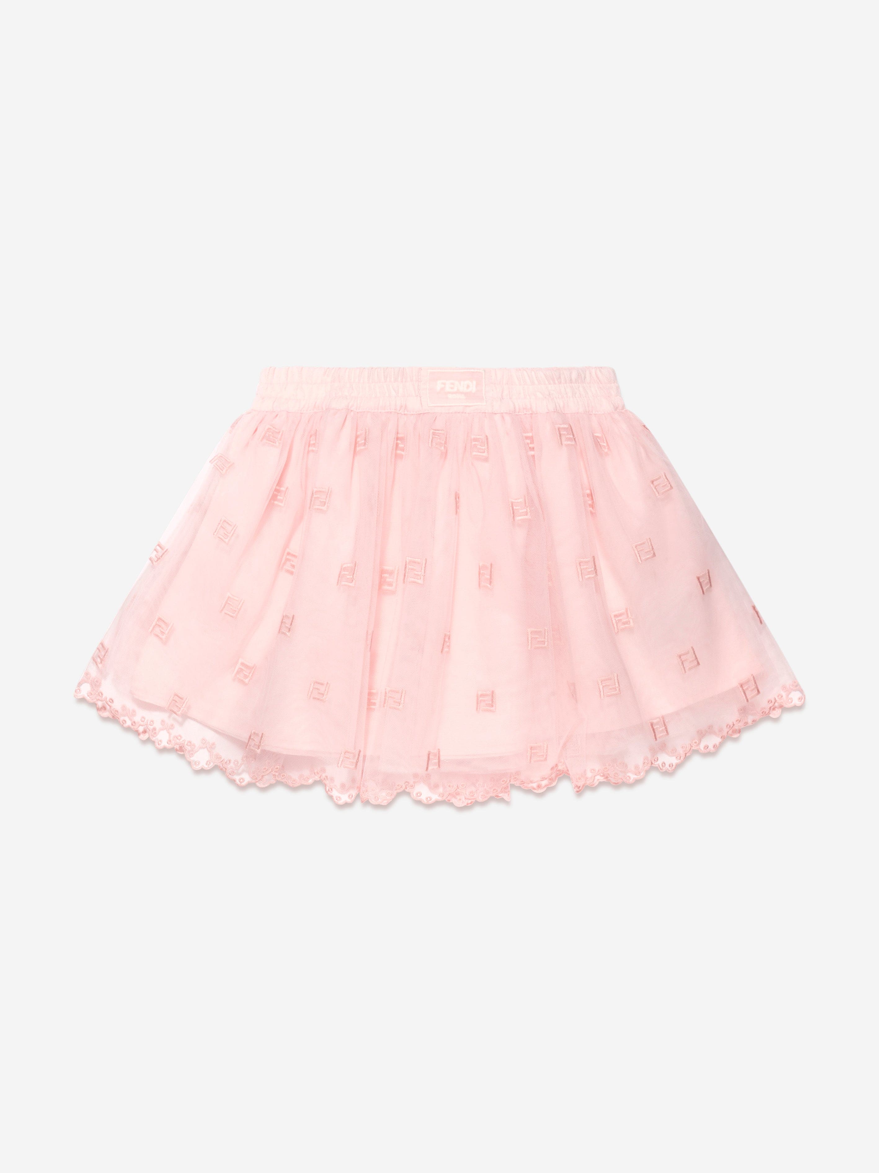 Baby Girls Embroidered Tulle Skirt in Pink Childsplay Clothing
