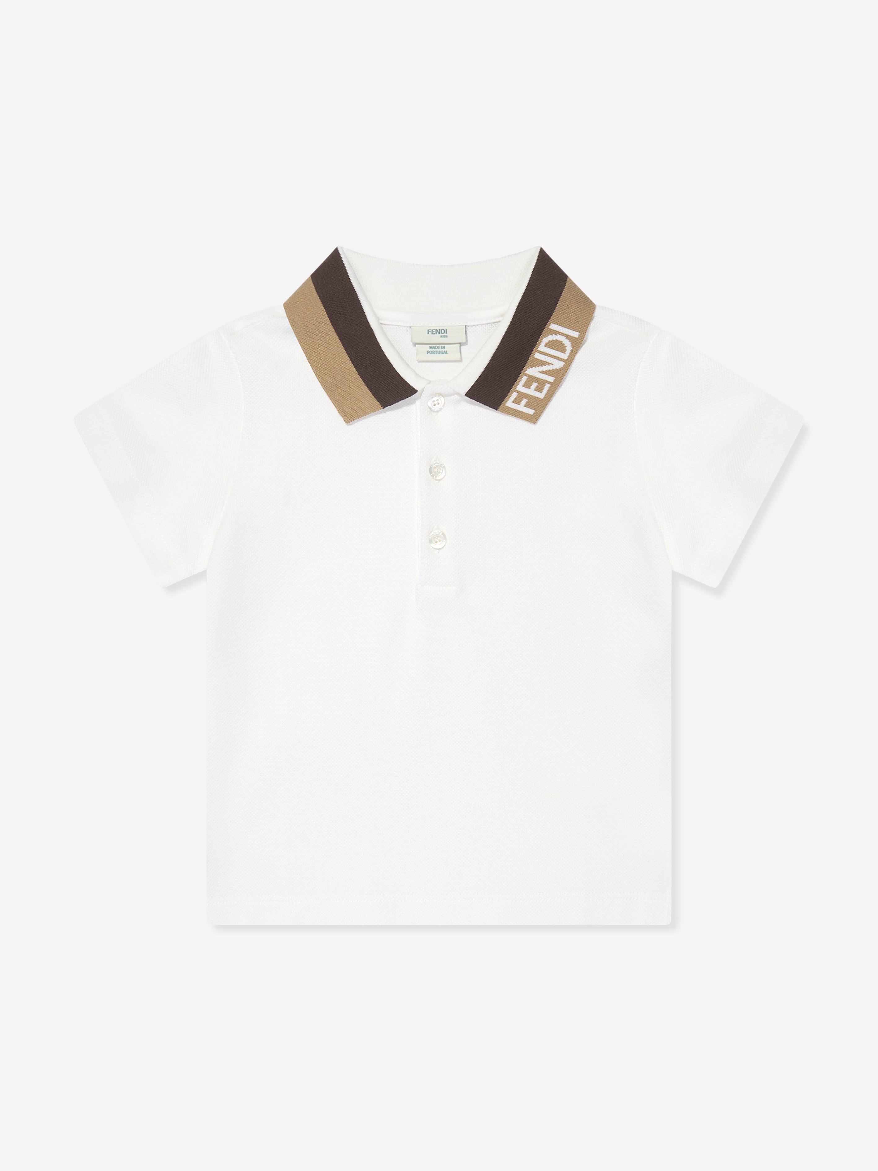Baby Boys Logo Collar Polo Shirt in White