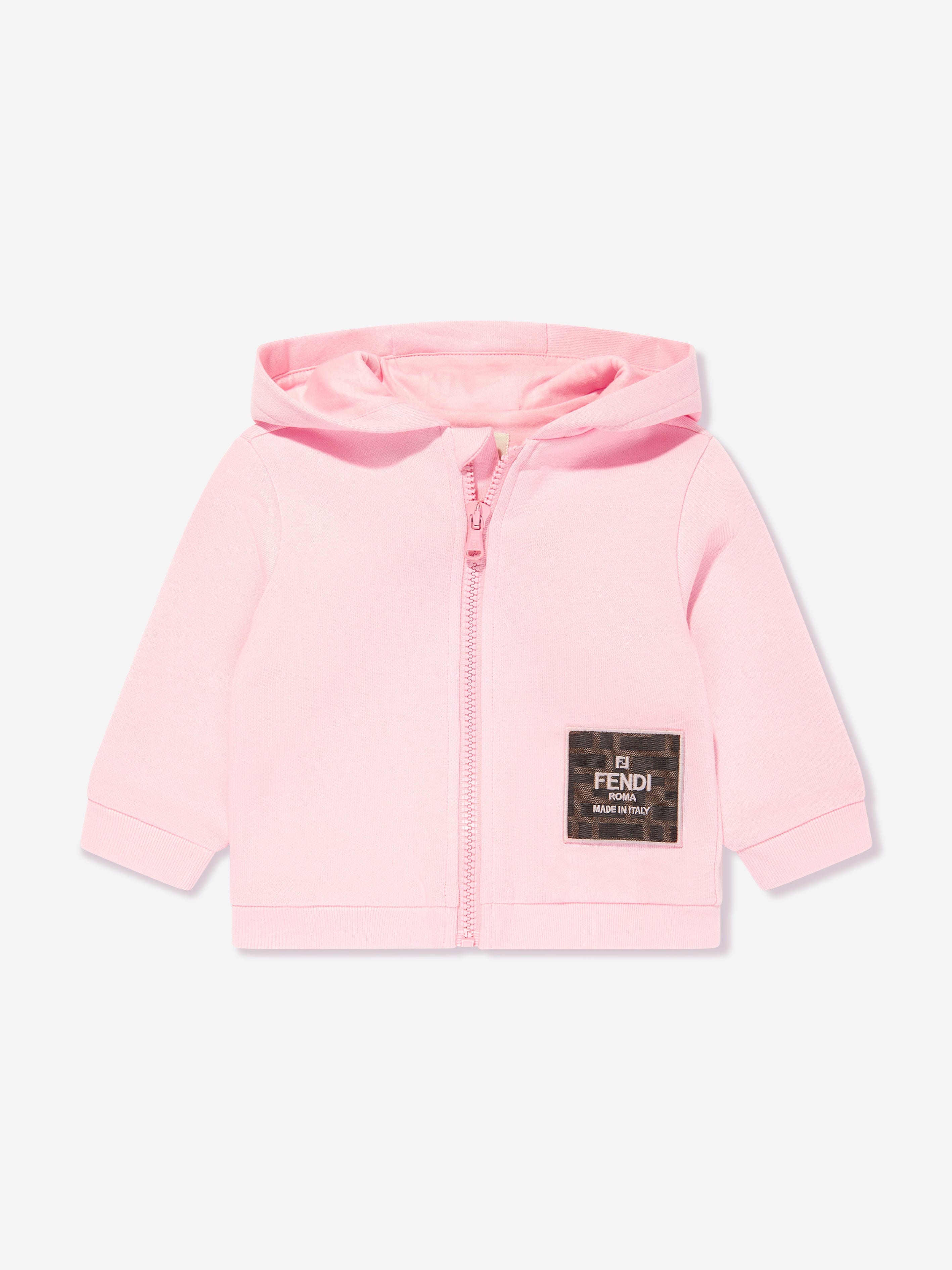 Fendi Baby Girls Logo Zip Up Top in Pink Childsplay Clothing