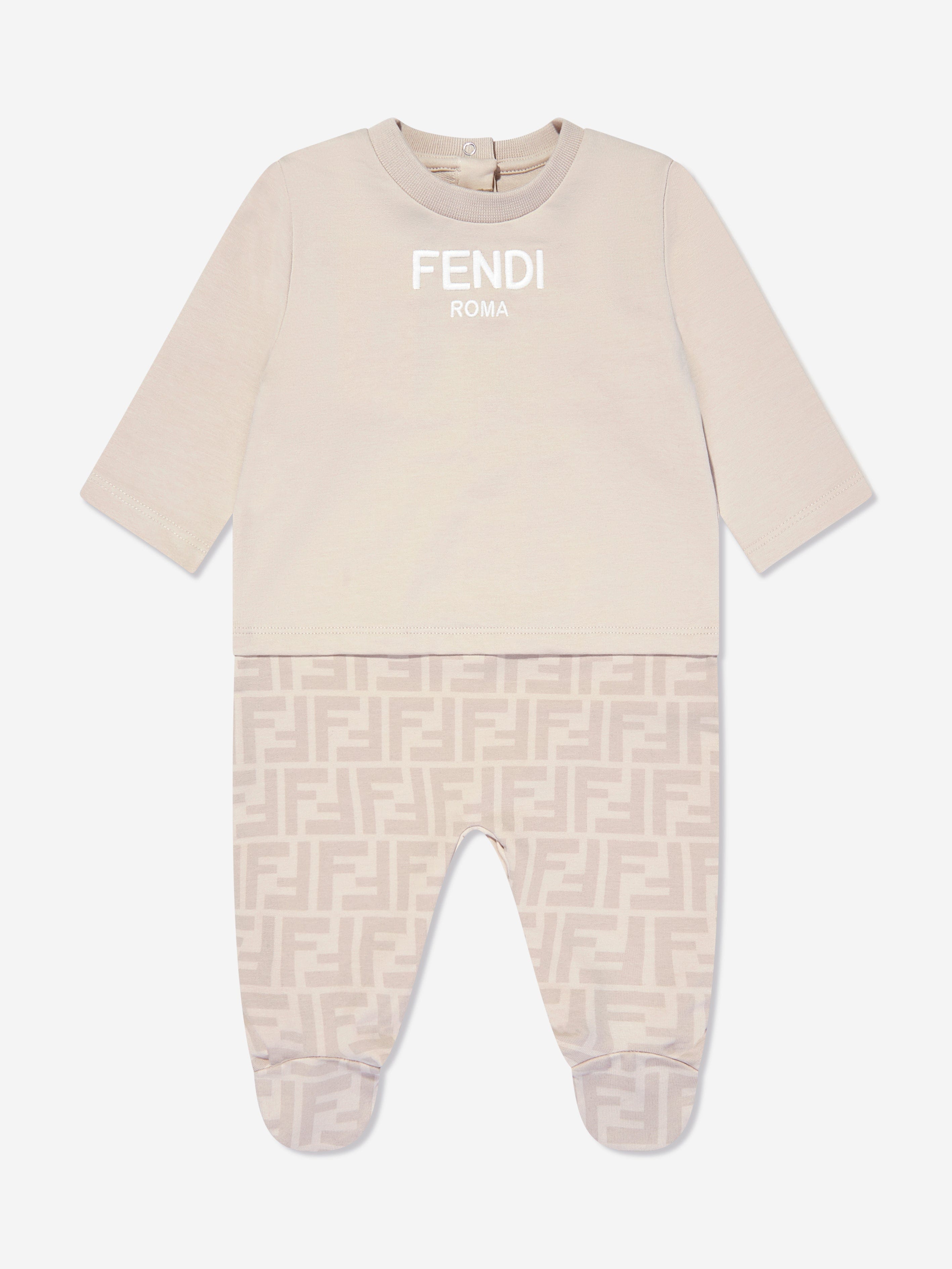 Fendi Kids Fendi Baby Piece Babygrow Gift Set in Beige