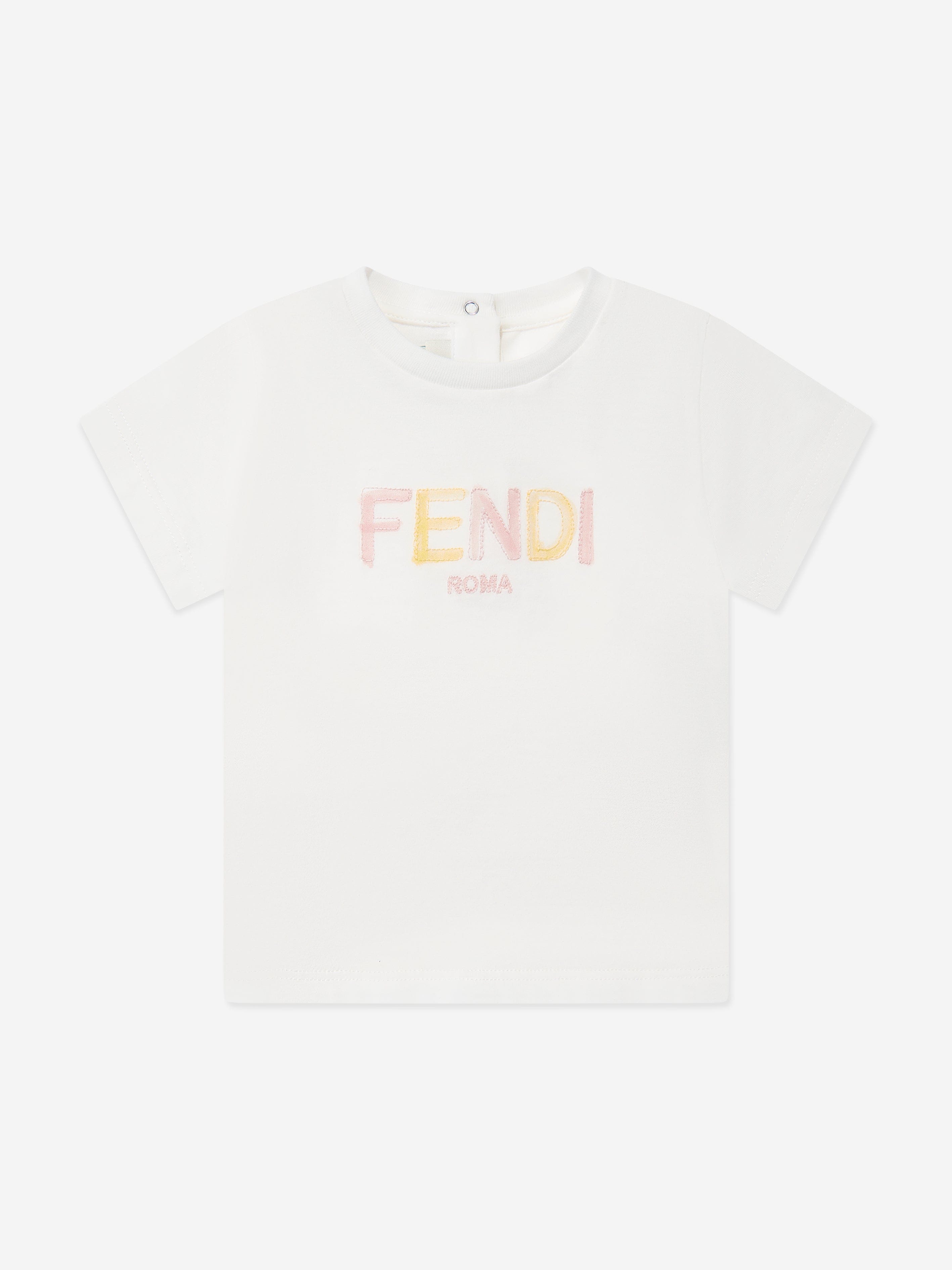 Fendi Baby Girls Logo T-Shirt in White