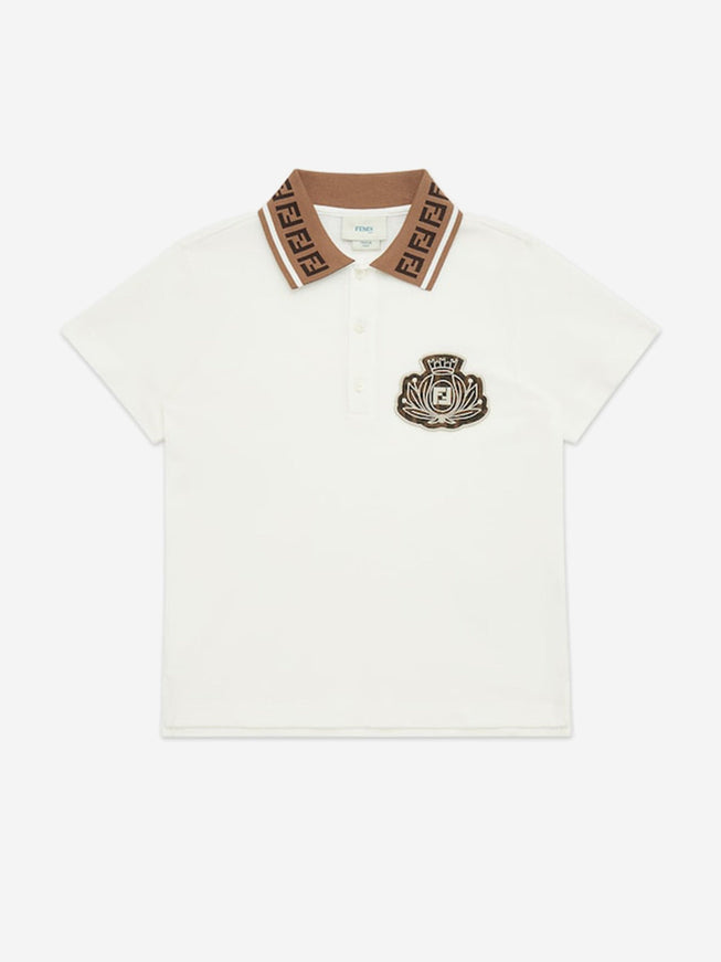 Fendi Kids Boys Polo In Beige 1