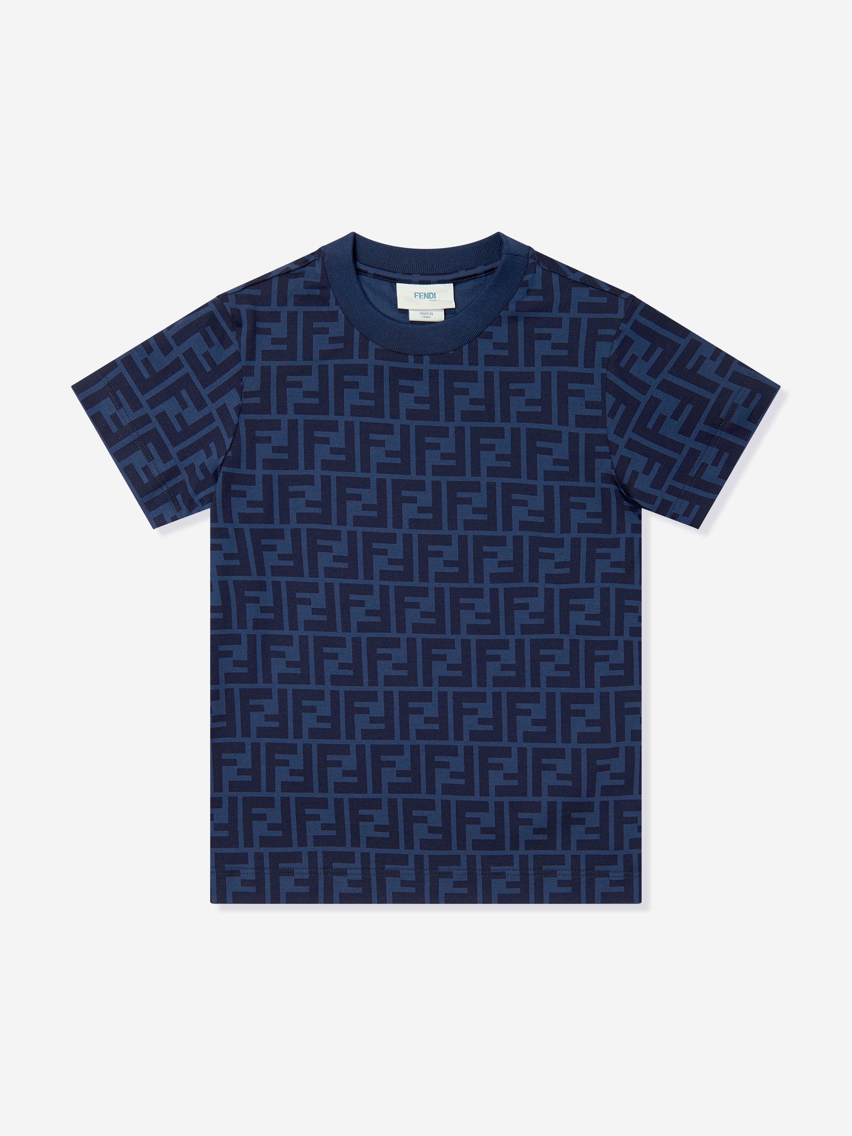 Fendi Clothes Fendi Navy T Shirt Fendi Clothing Fendi Ff Logo Top