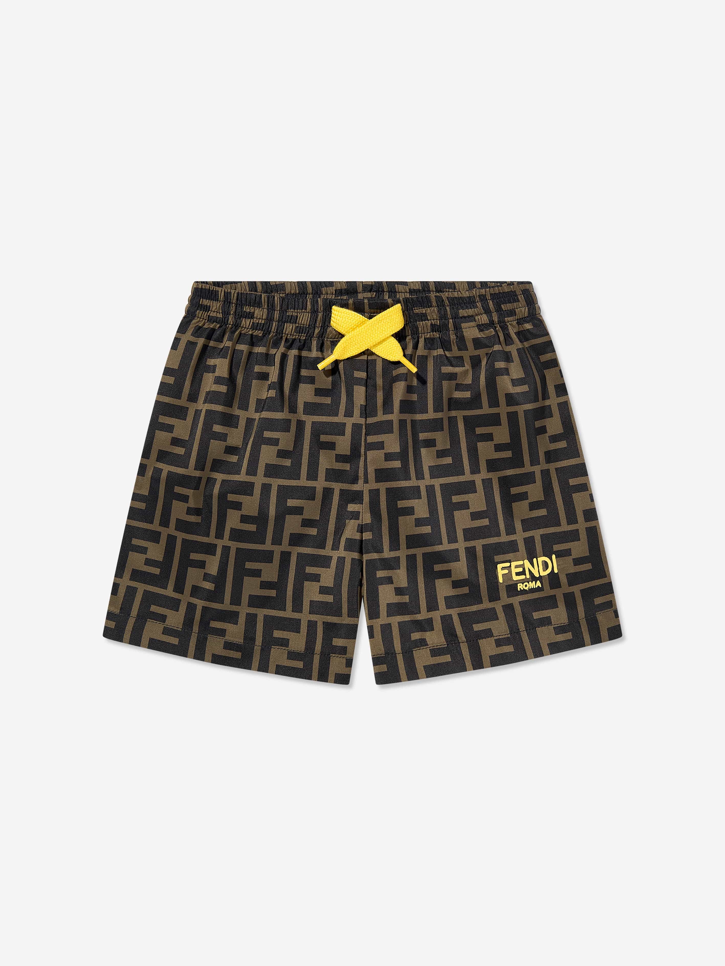 Fendi Baby Boys FF Swim Shorts in Brown | Childsplay Clothing UK
