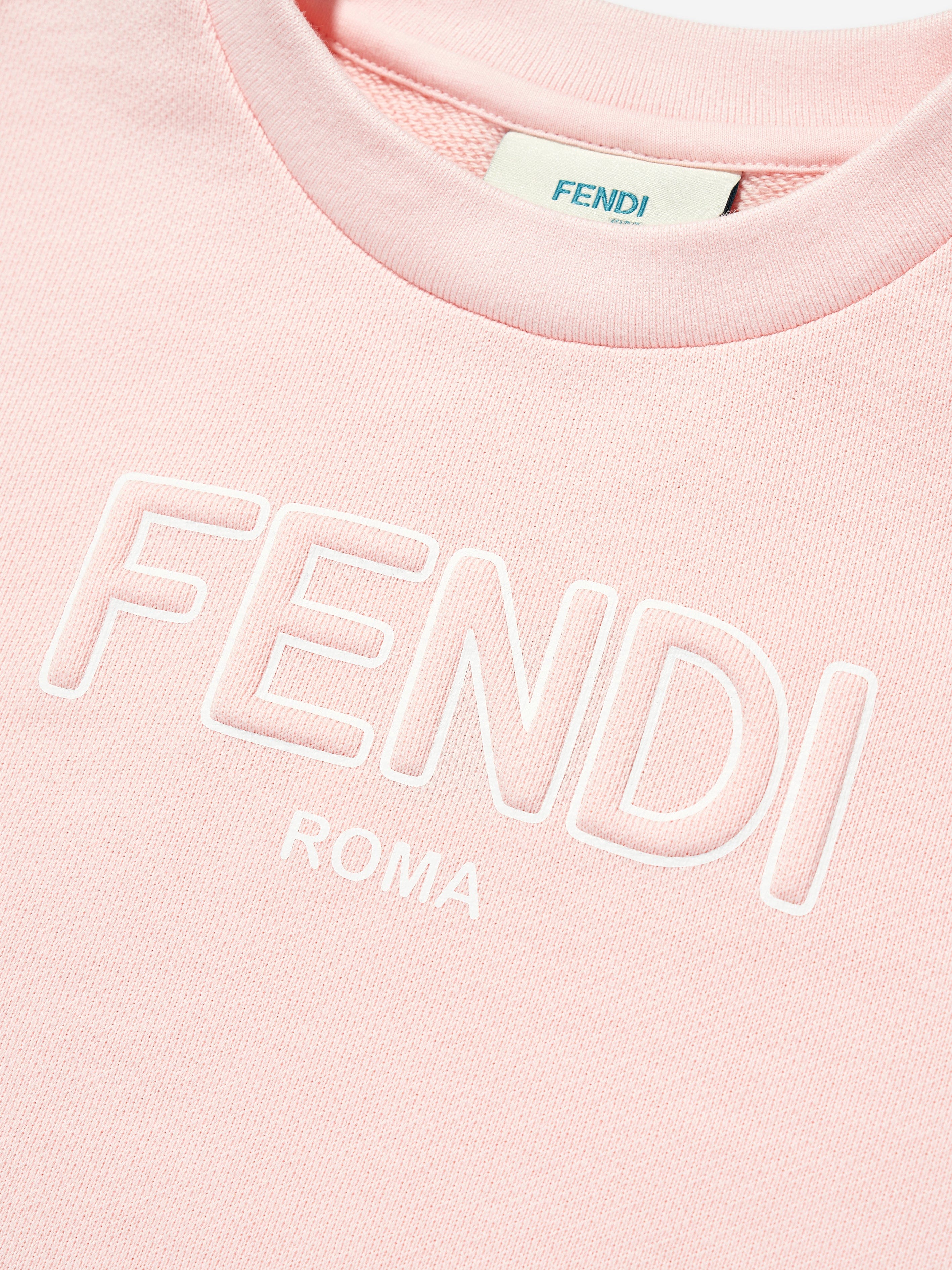 Fendi Girls Cropped Logo T-Shirt in Pink | Childsplay Clothing UK