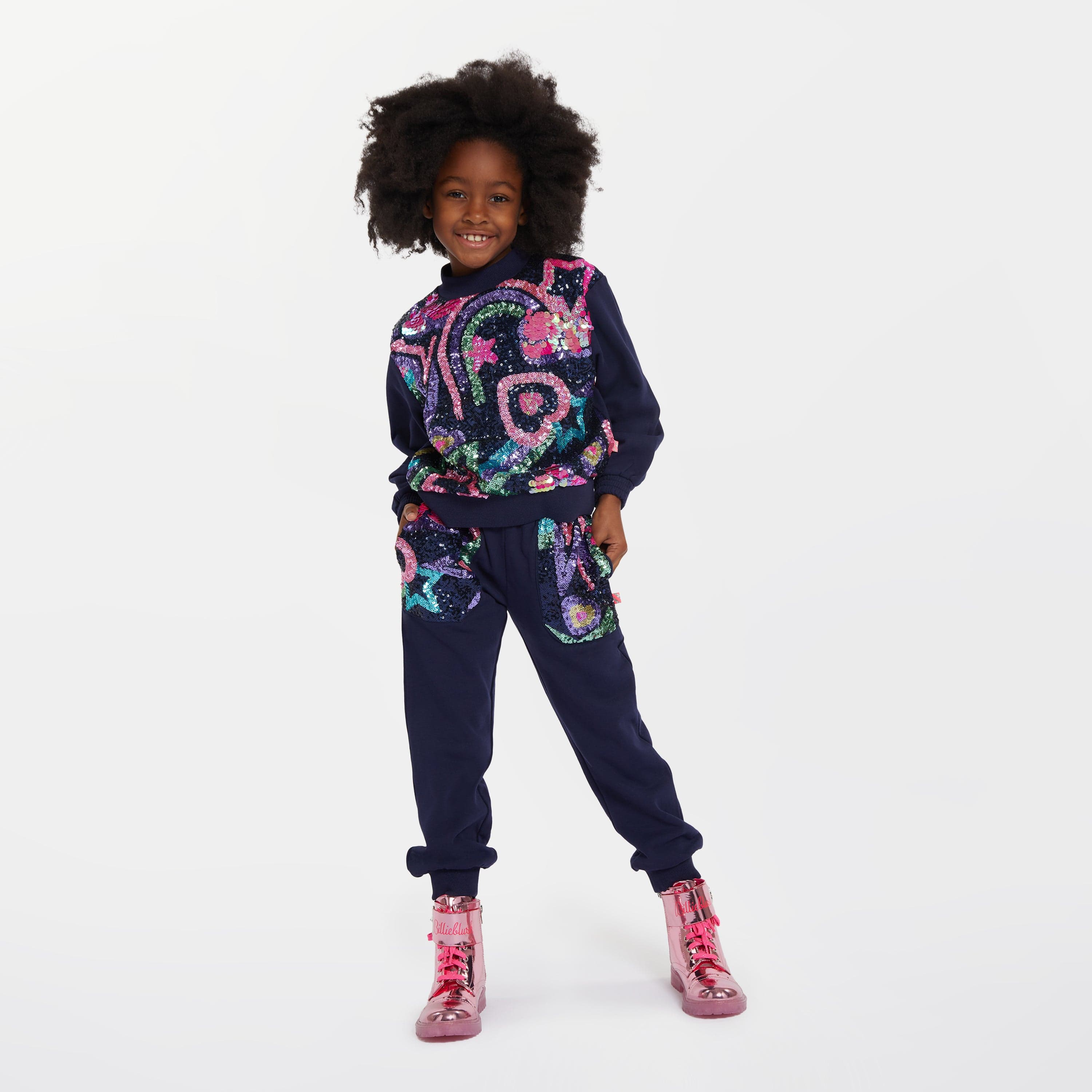 Billieblush Girls Sequin Pocket Joggers in Navy Childsplay Clothing