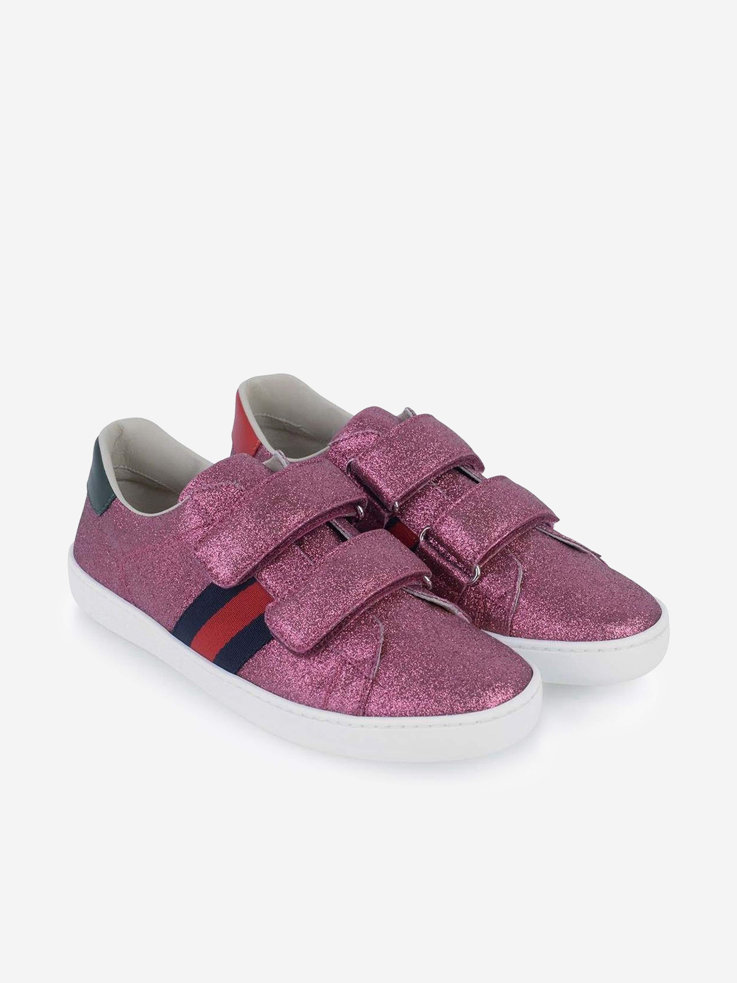 Gucci Girls Glitter Velcro Strap Trainers Childsplay Clothing