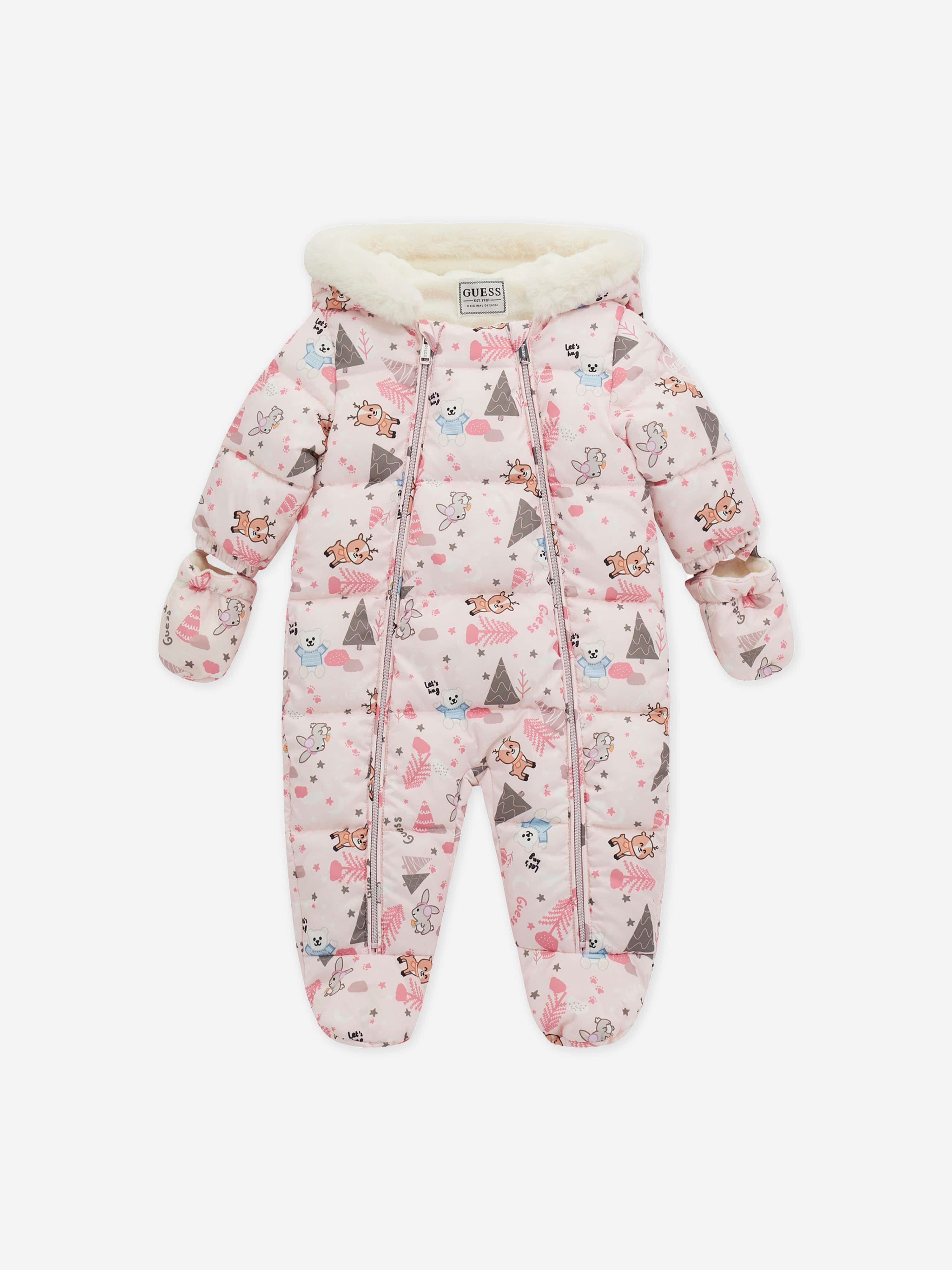 Guess Guess Baby Girls Forest Snowsuit in Pink Childsplay Clothing