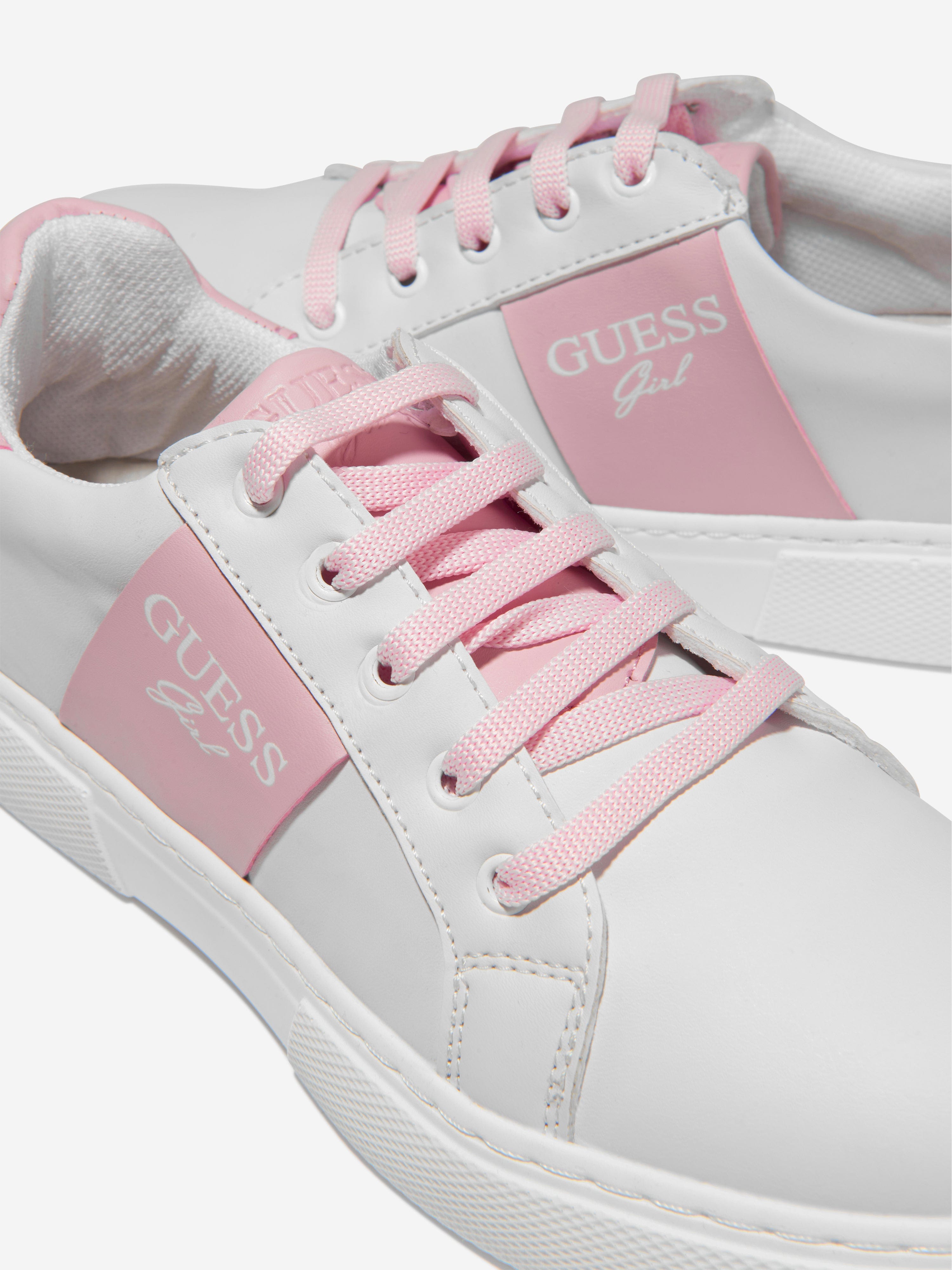 Guess Girls Faux Leather Logo Trainers Childsplay Clothing