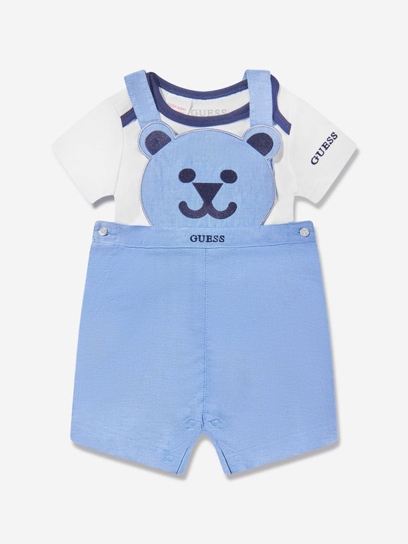 Baby Boys Dungaree Set in White Childsplay Clothing