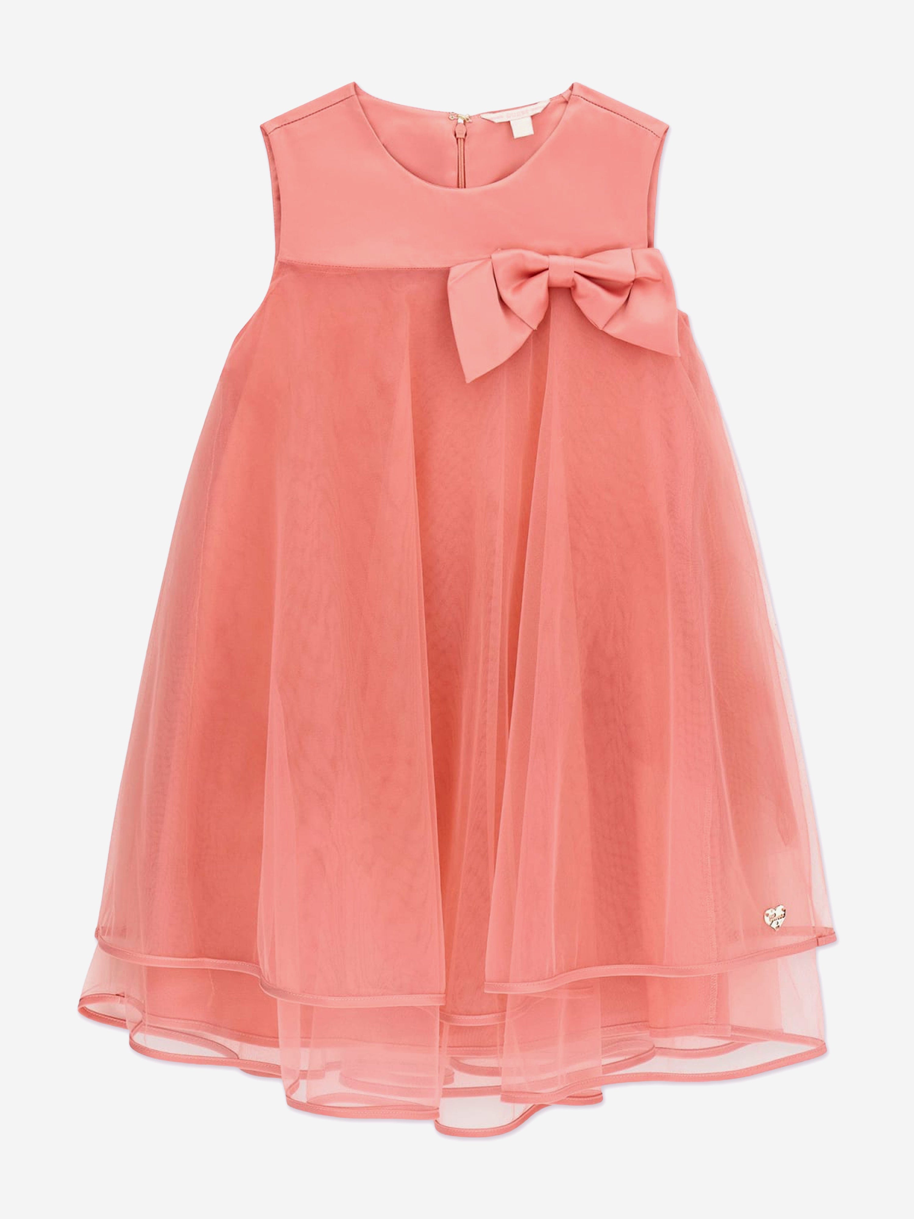 Guess Girls Bow Ceremony Dress in Pink