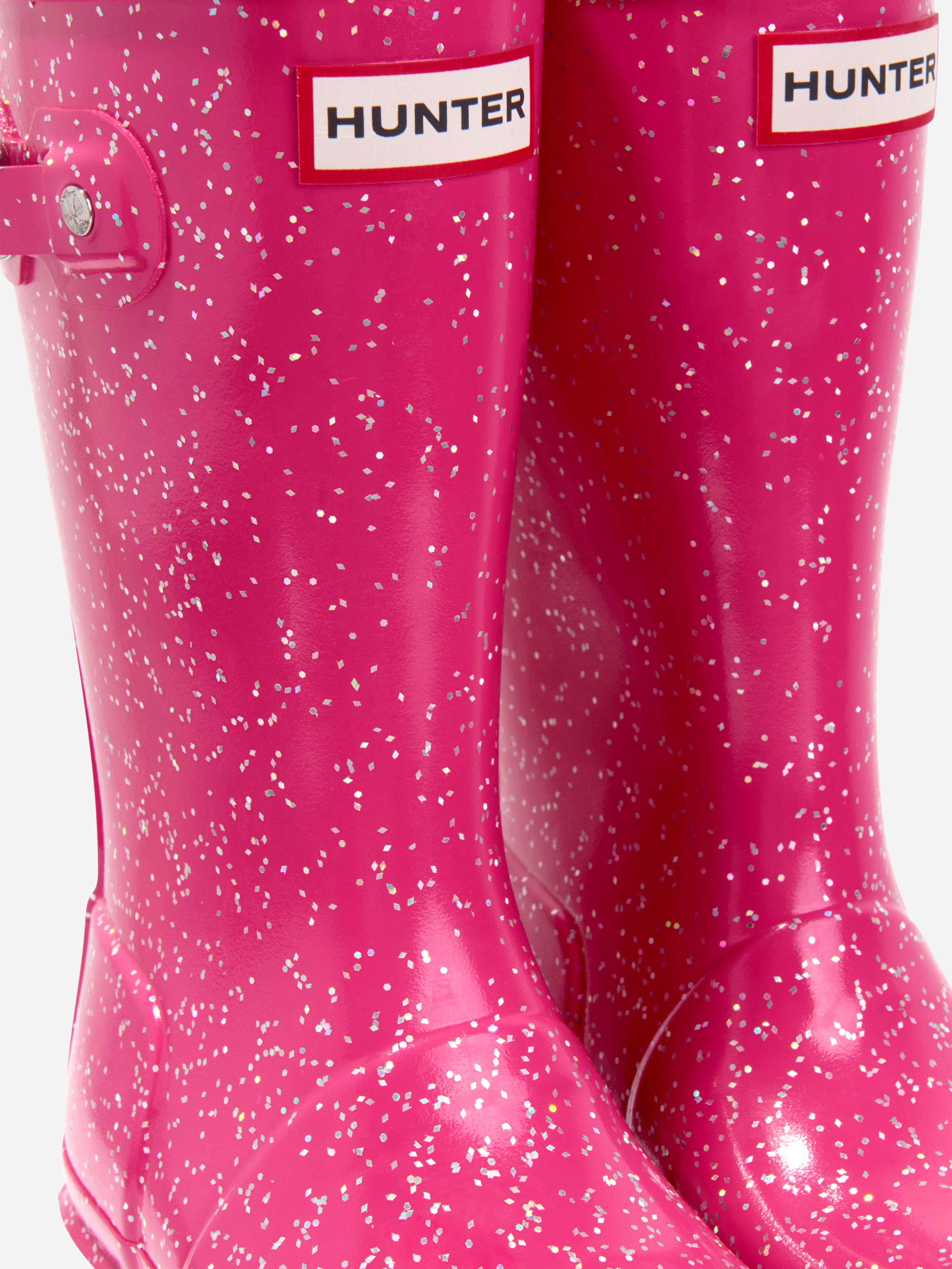 Hunter Girls Original Giant Glitter Wellingon Boots in Red Childsplay Clothing