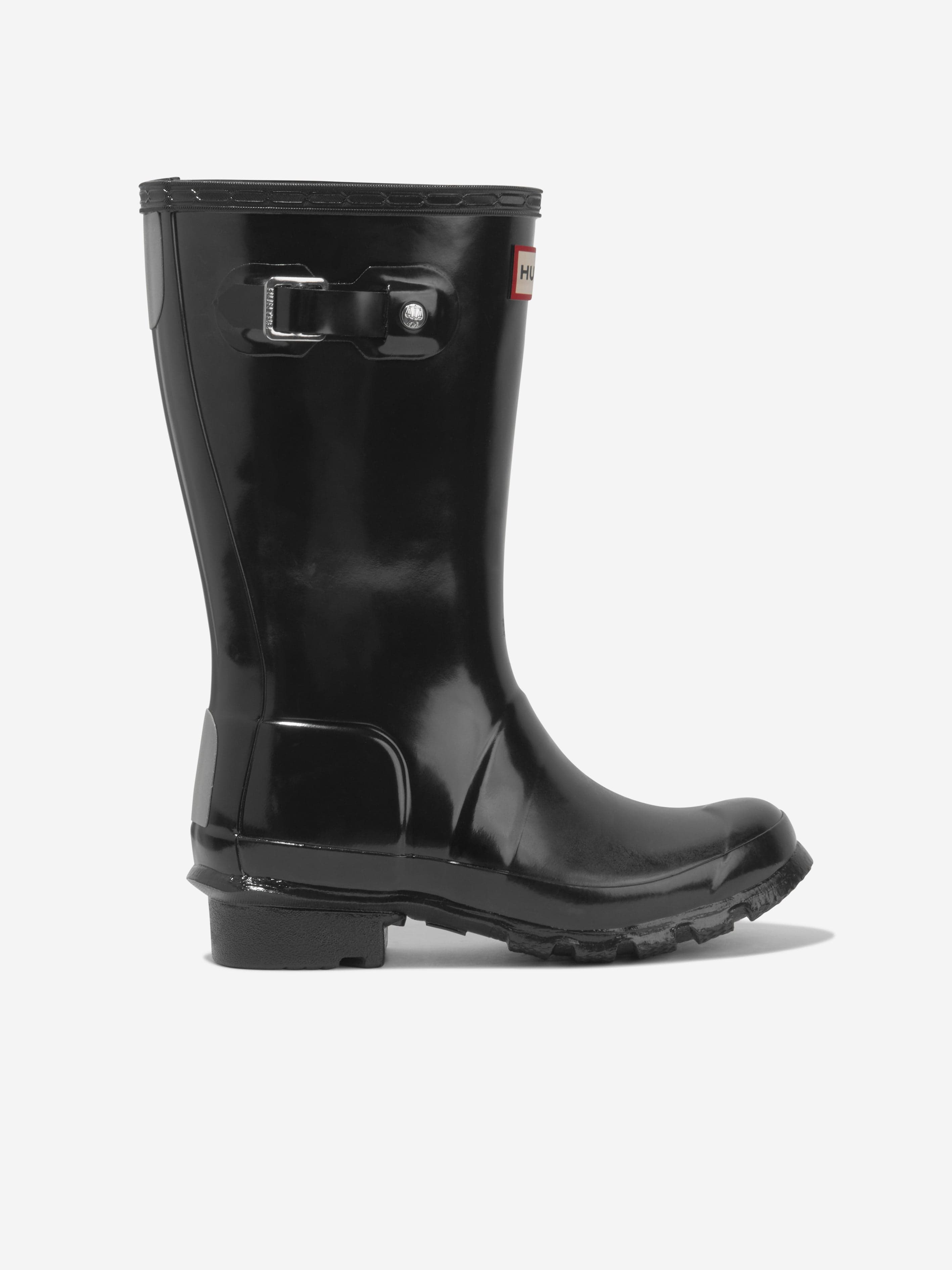 Hunter Kids Original Gloss Wellington Boots in Black Childsplay Clothing