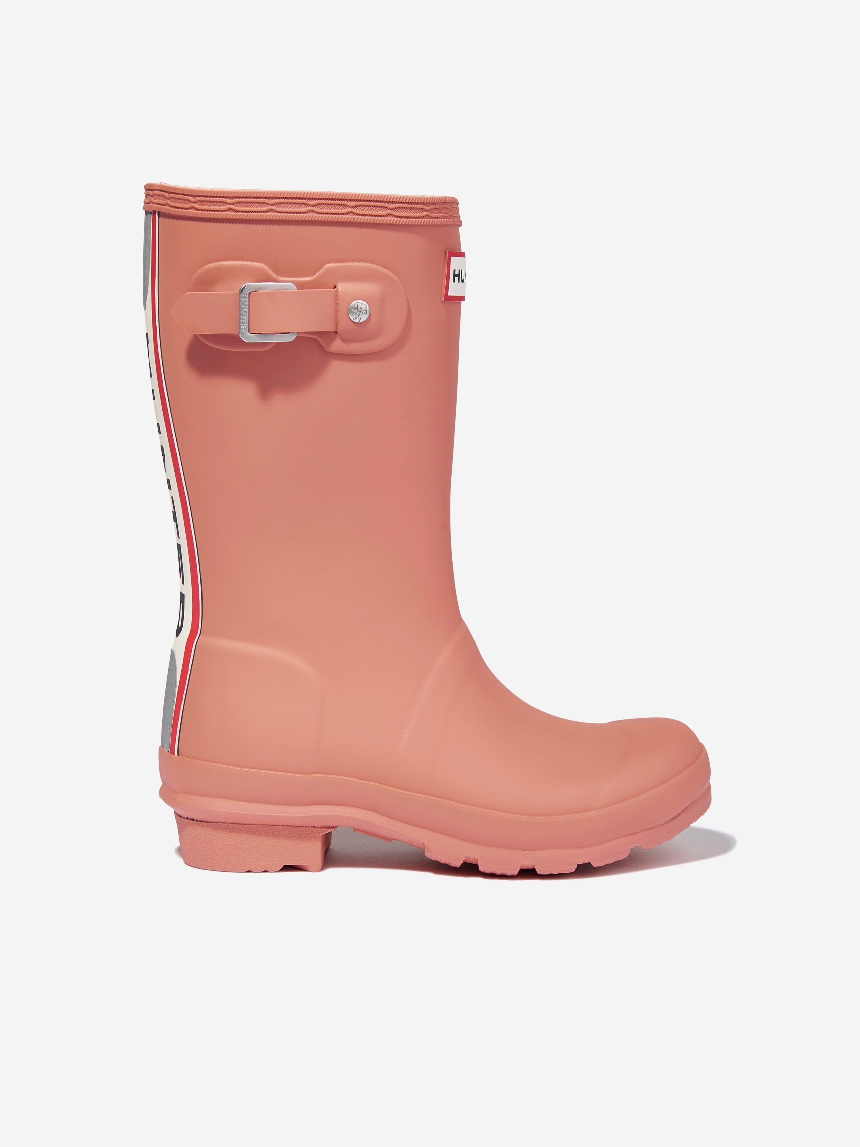 Girls Original Tri Colour Logo Backstrap Wellington Boots in