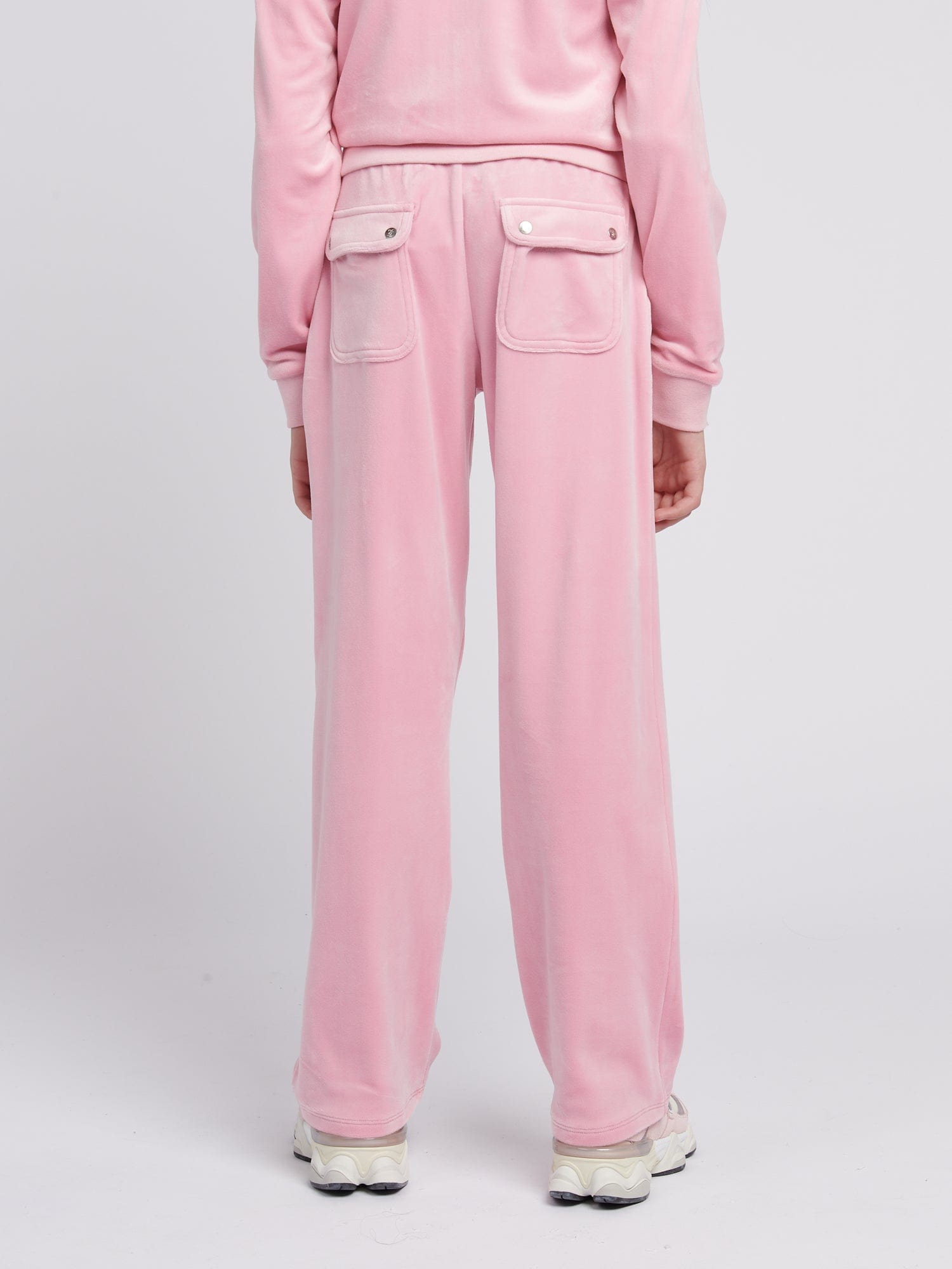 Juicy Couture Girls Diamante Logo Wide Leg Joggers in Pink