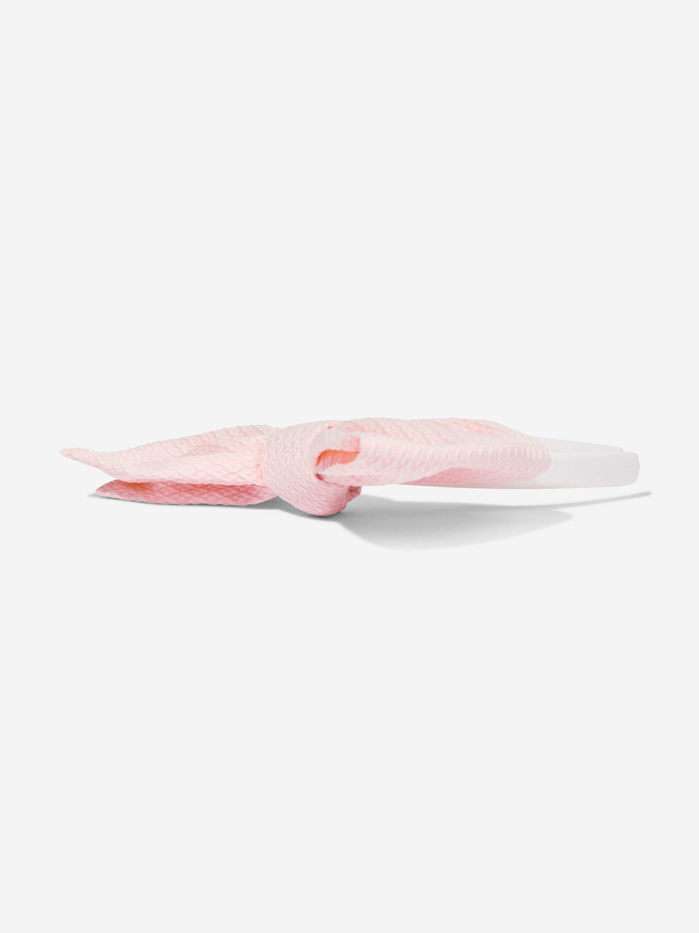 Girls Origami Dotty Jacquard Bow Headband in Pink