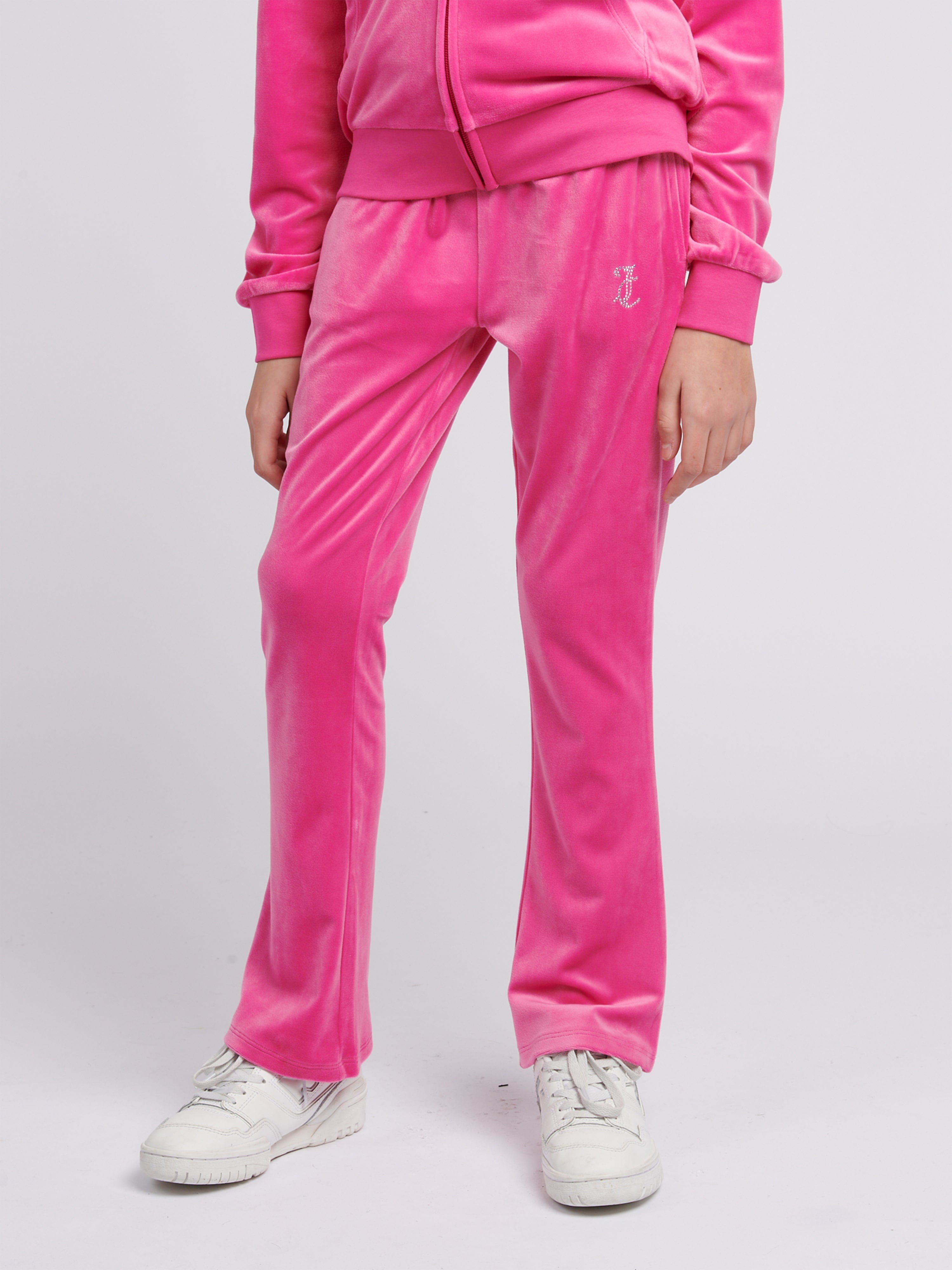 Juicy Couture Juicy Couture Girls Diamante Bootcut Joggers in Pink