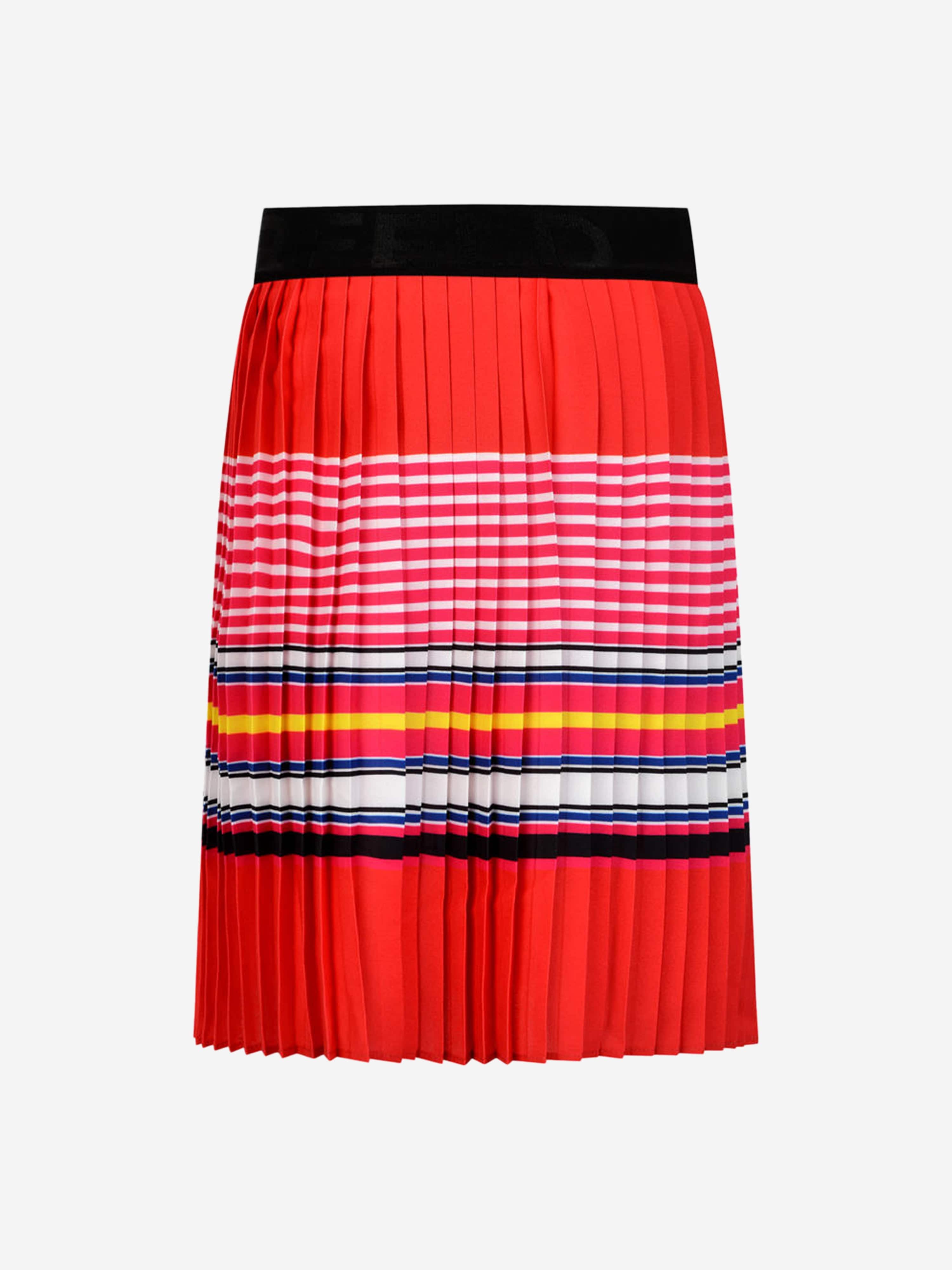 Pleated red striped skirt 2025