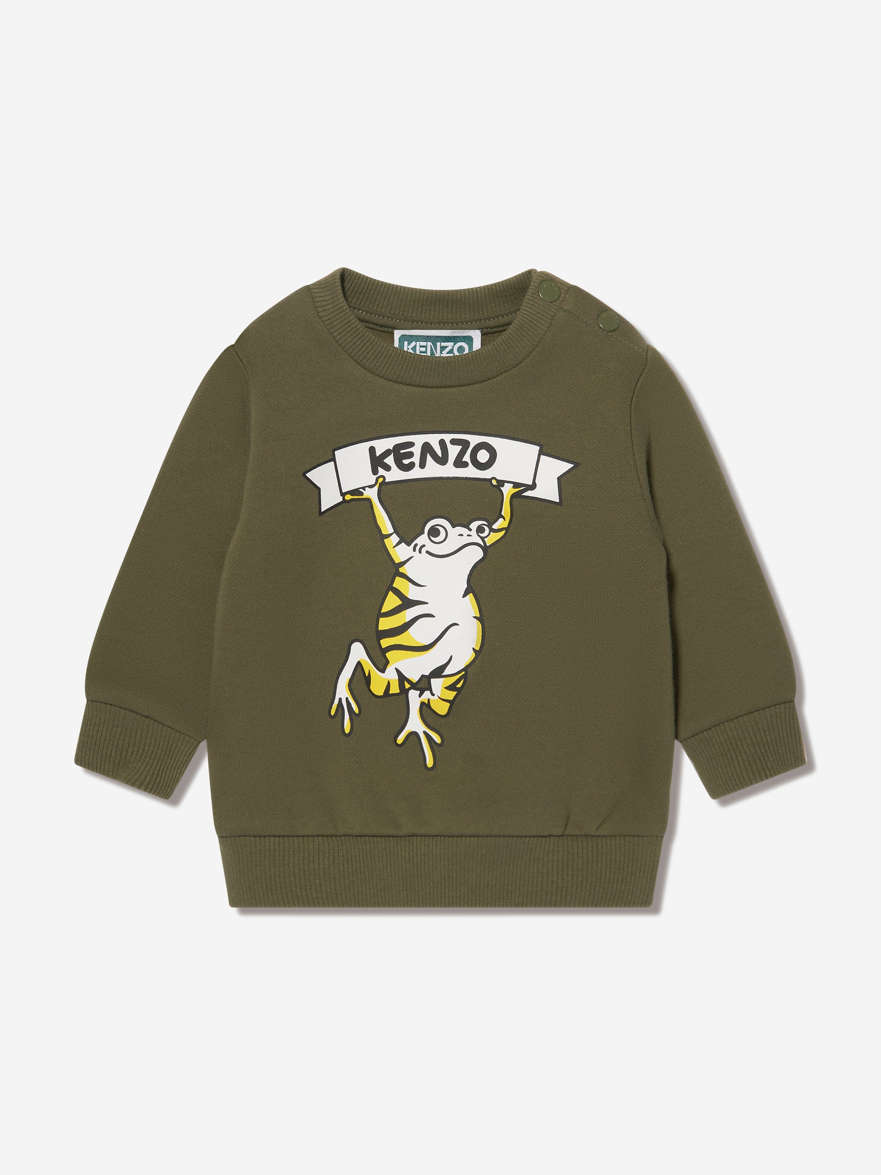 KENZO Baby Boys Frog Logo Sweatshirt in Green Childsplay Clothing
