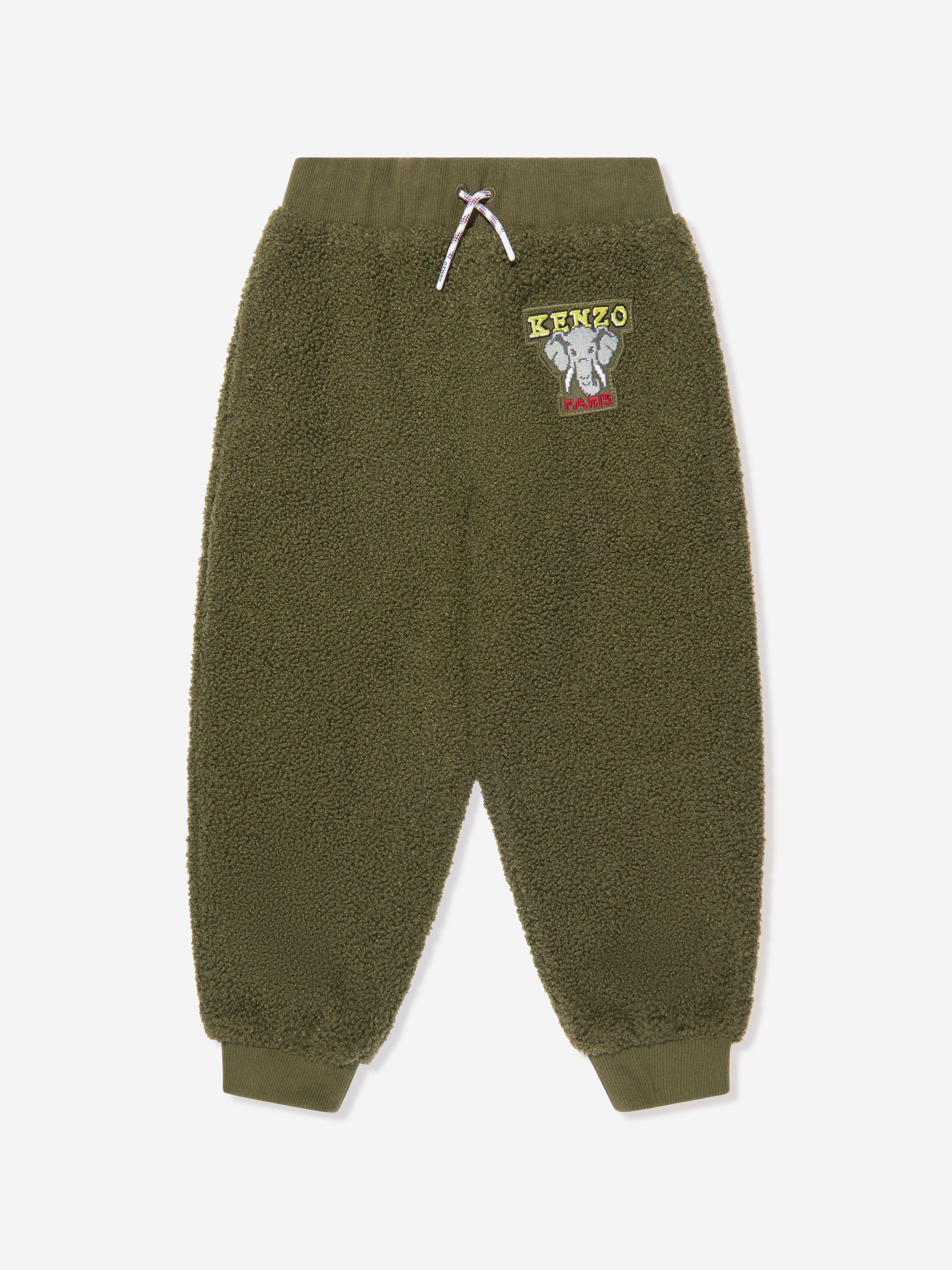 KENZO Boys Faux Shearling Joggers in Khaki Childsplay Clothing