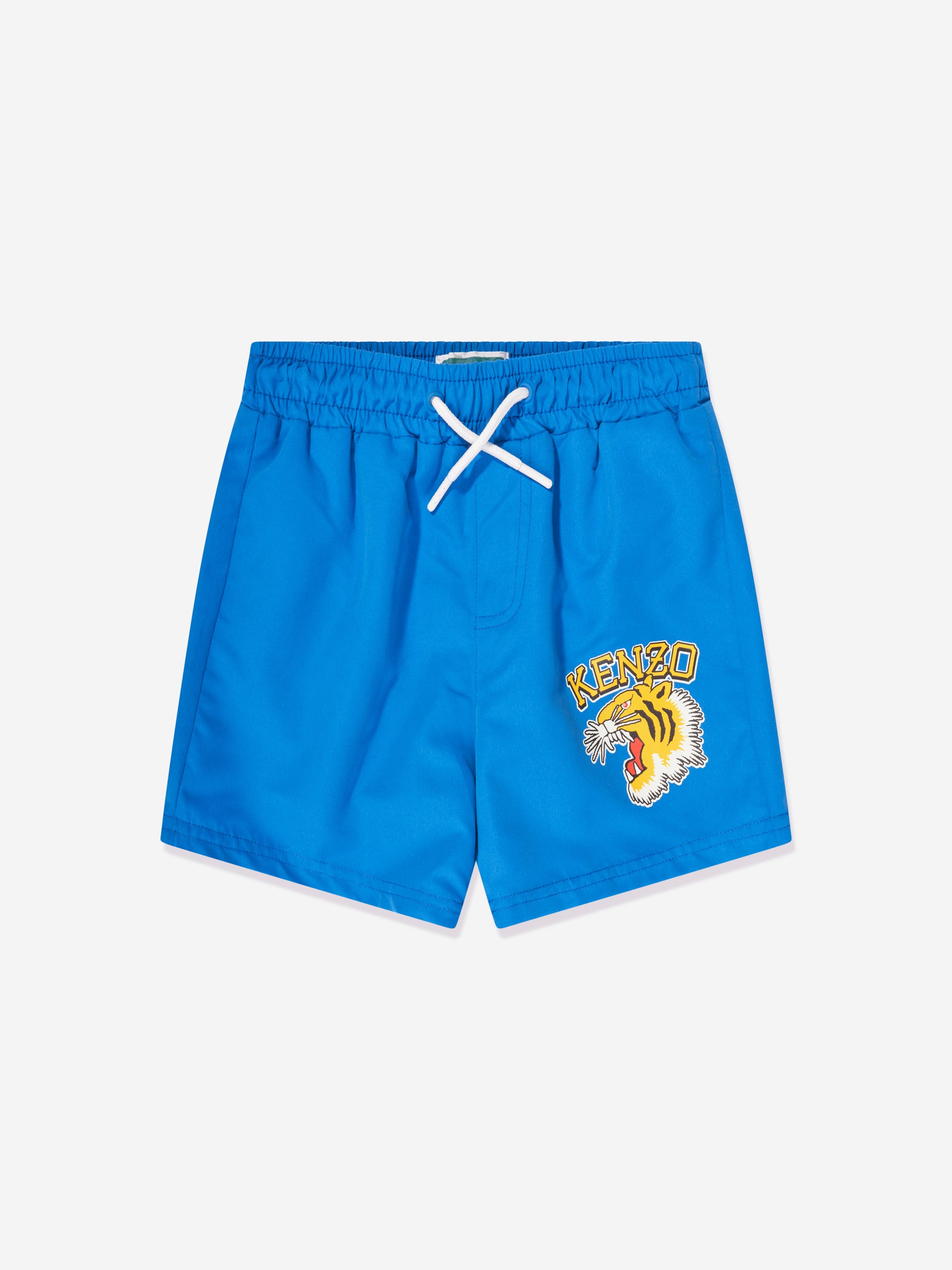Boys Tiger Logo Swim Shorts in Blue