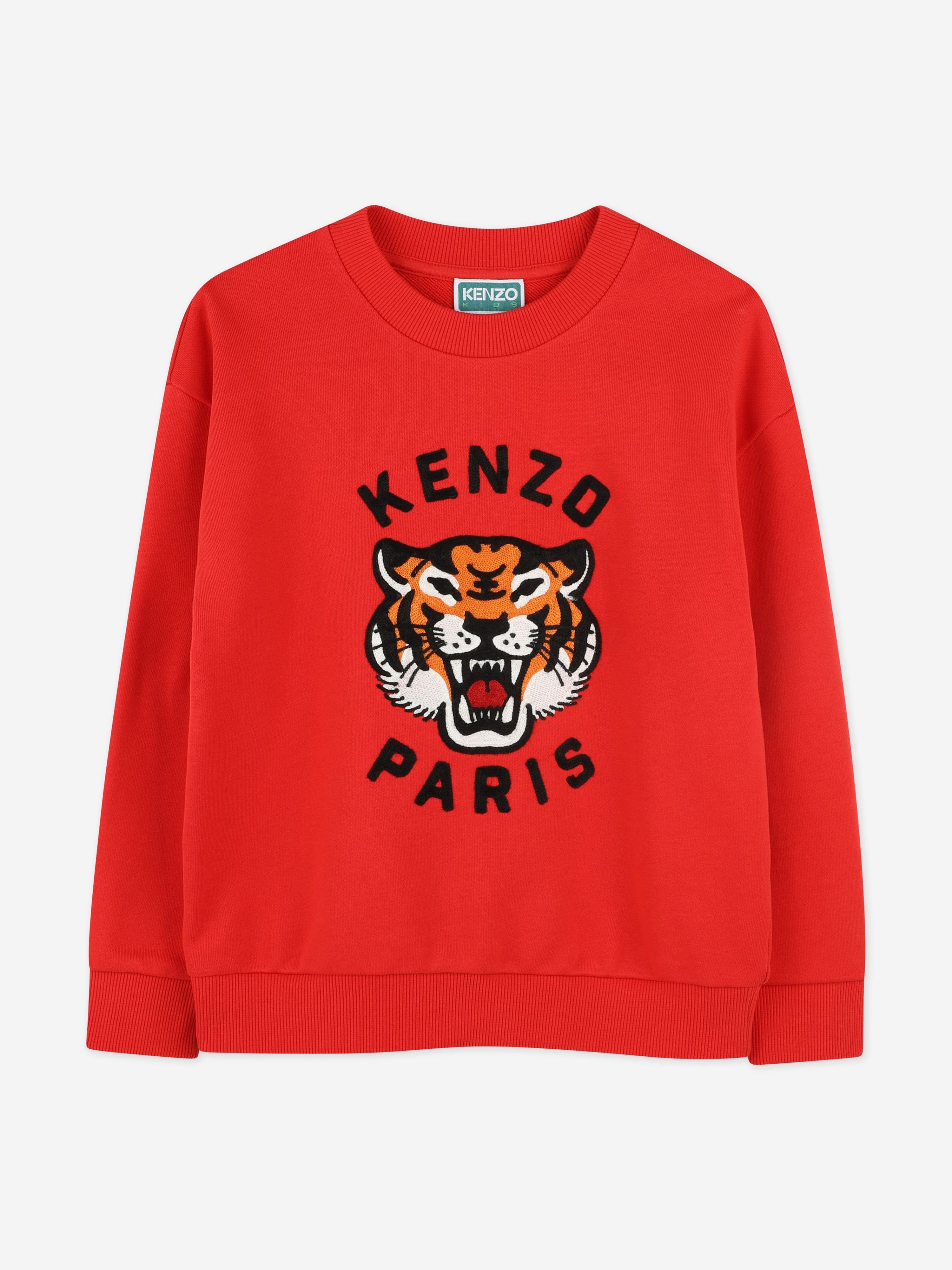 KENZO KIDS KENZO Boys Tiger Sweatshirt in Red Childsplay Clothing