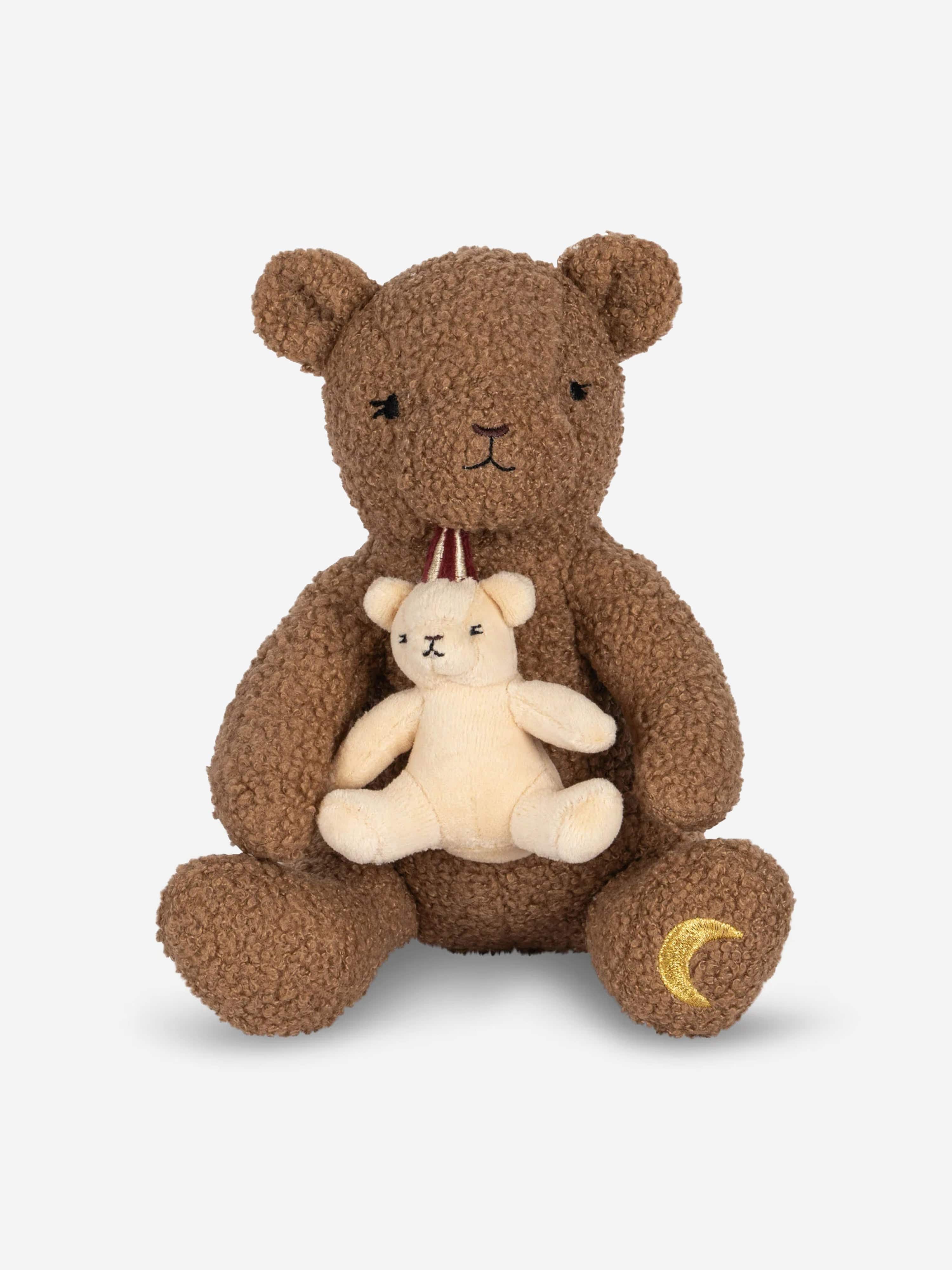 Konges Slojd Baby Activity Music Teddy Bear in Brown 24cm