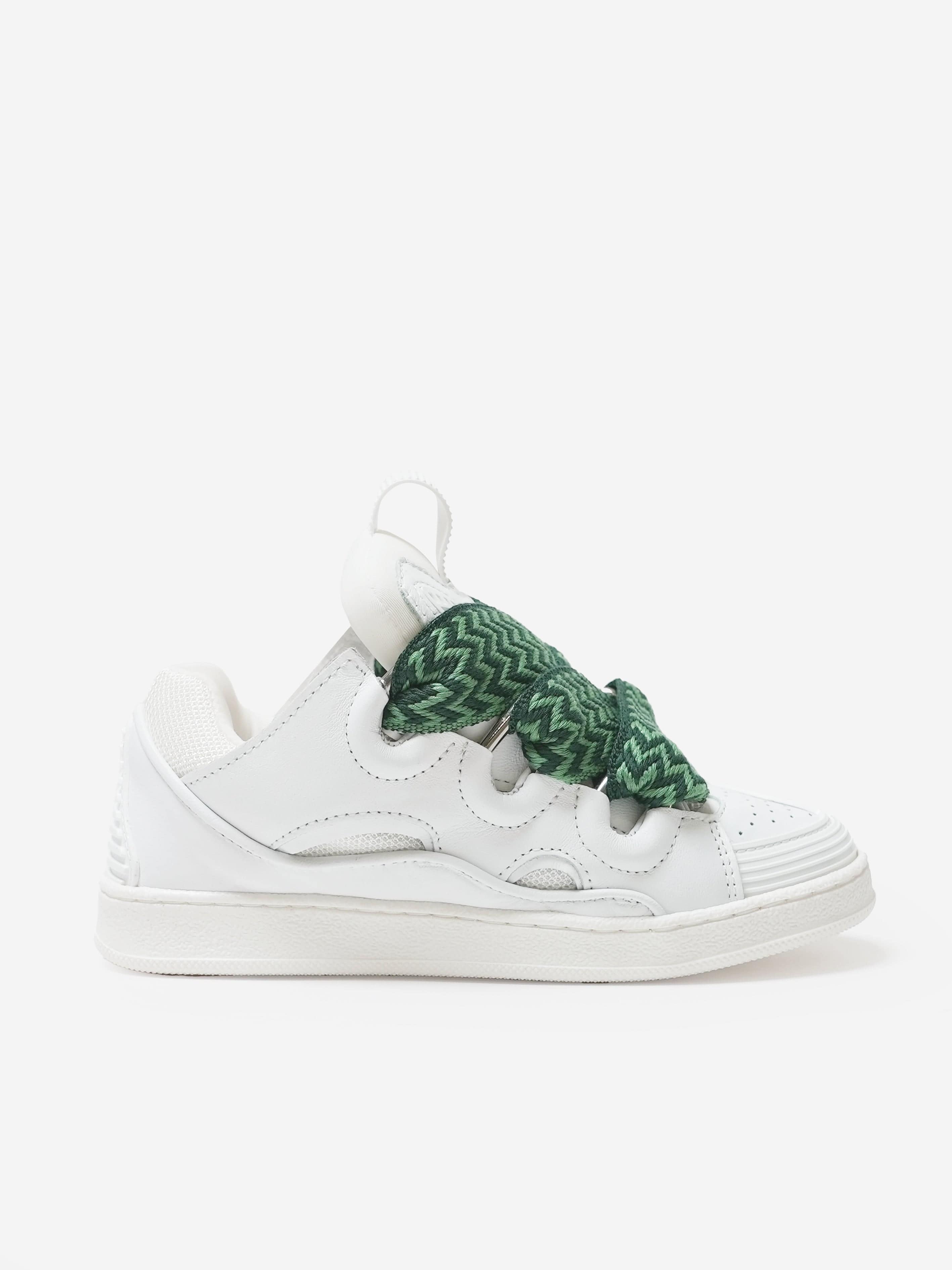 Lanvin Lanvin Kids Leather Curb Trainers in White Childsplay