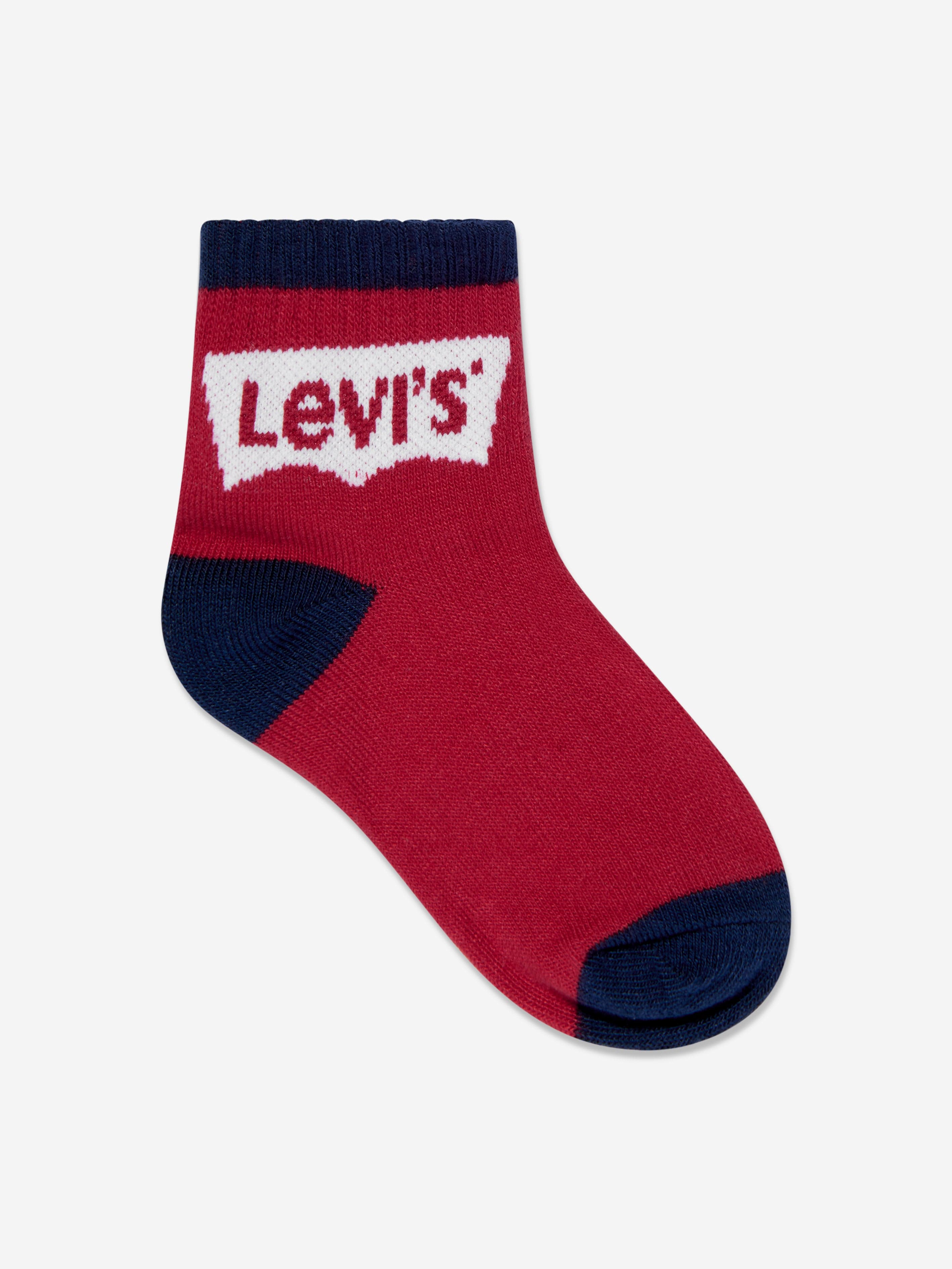 Levi's Boys Batwing Midcut Socks Set (3 Pack) in Navy