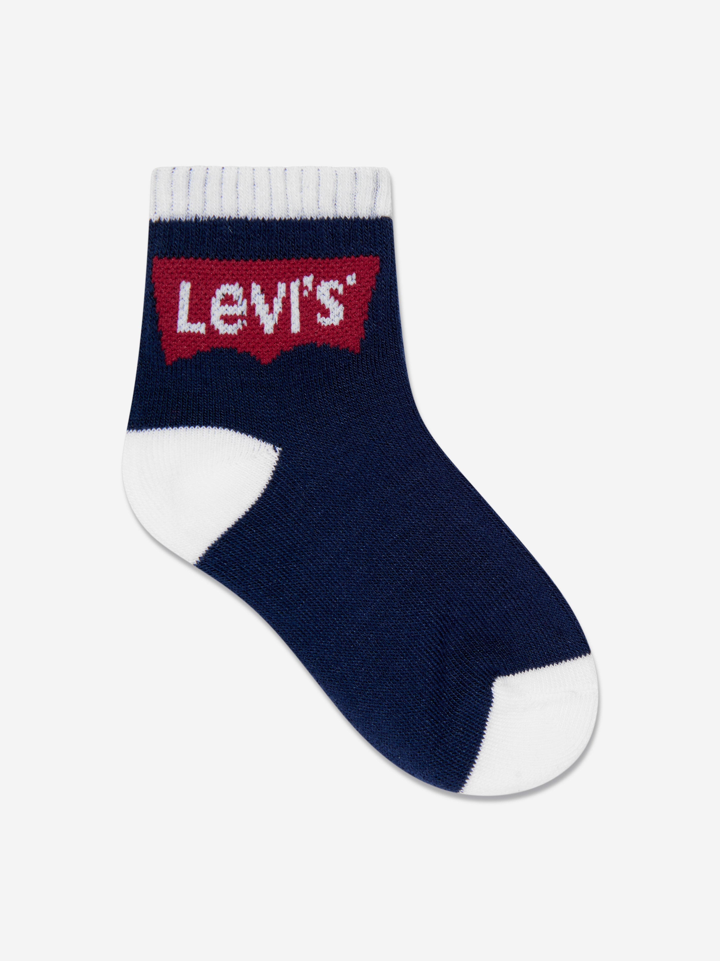 Levi's Boys Batwing Midcut Socks Set (3 Pack) in Navy