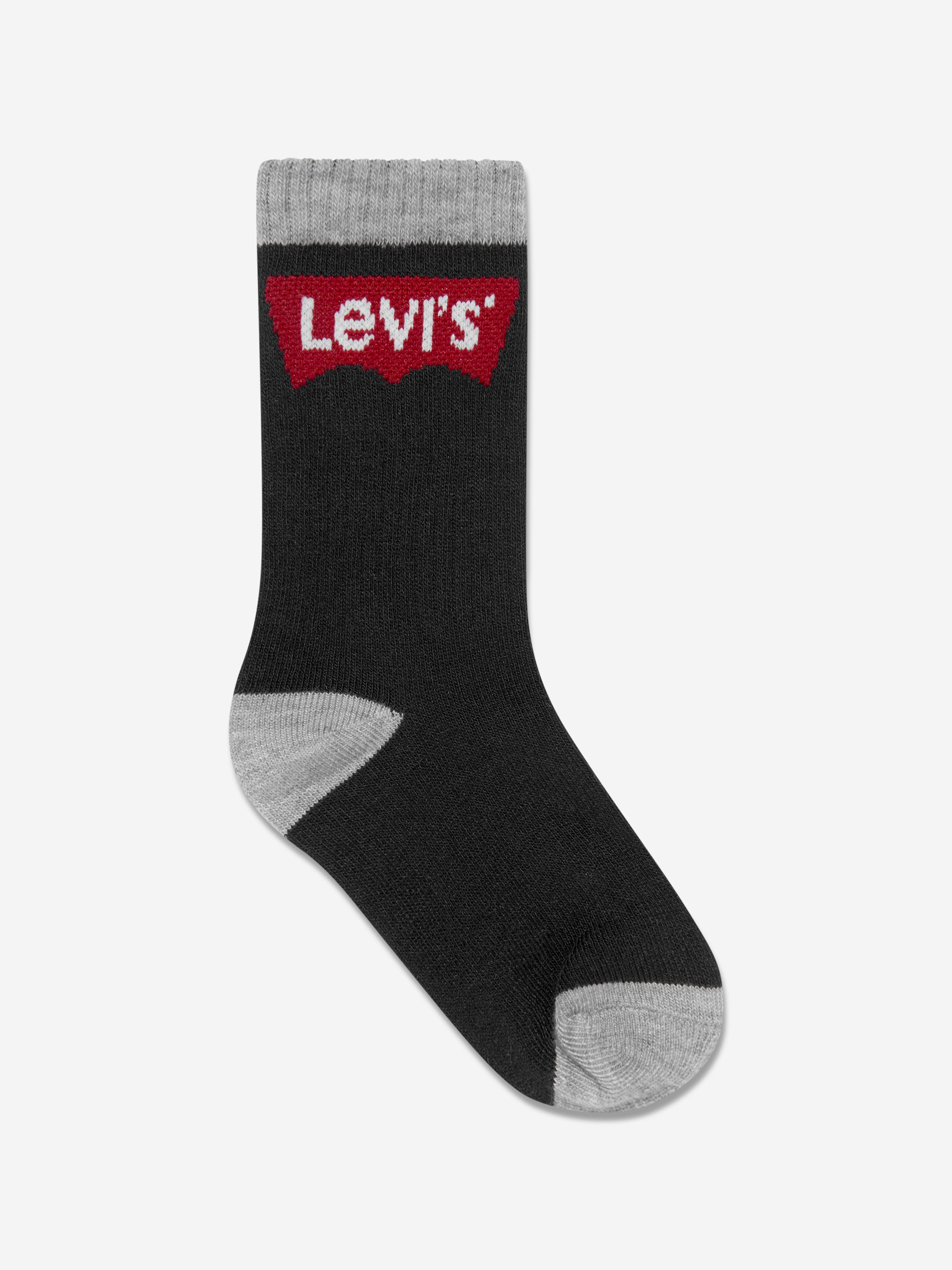 Levi's Boys Batwing Regular Cut Socks Set (3 Pack) in Black